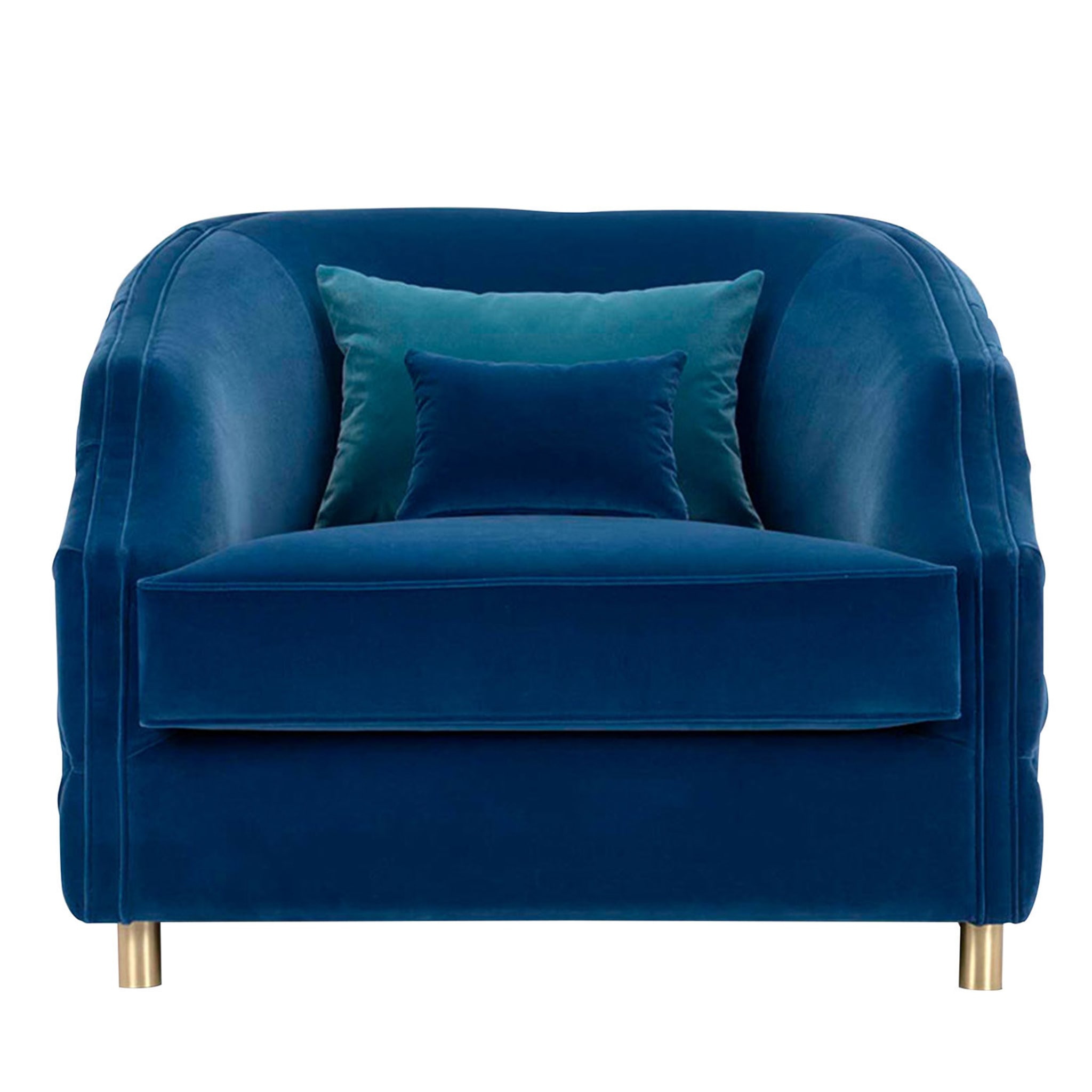 Cleio Large Blue Armchair - Main view