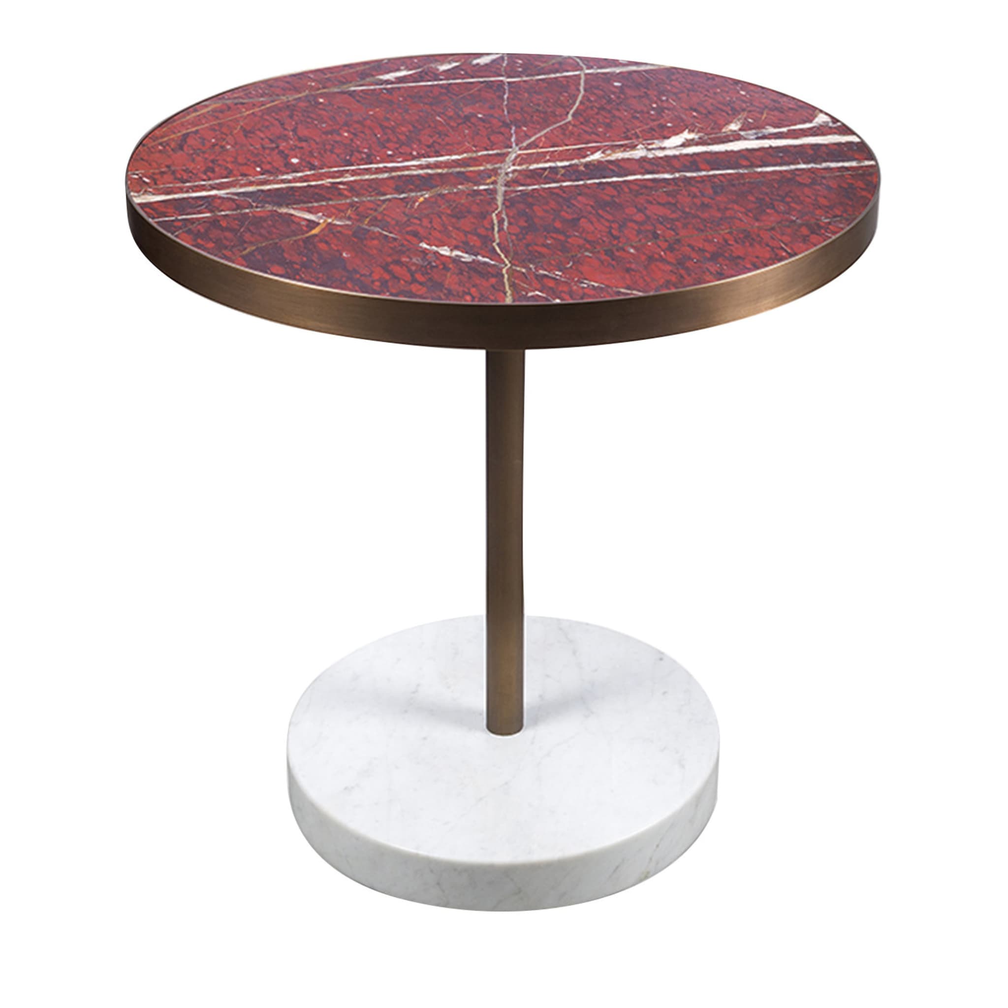 Rene Bistro Table in Rouge de Roi Marble by Piero Lissoni - Main view