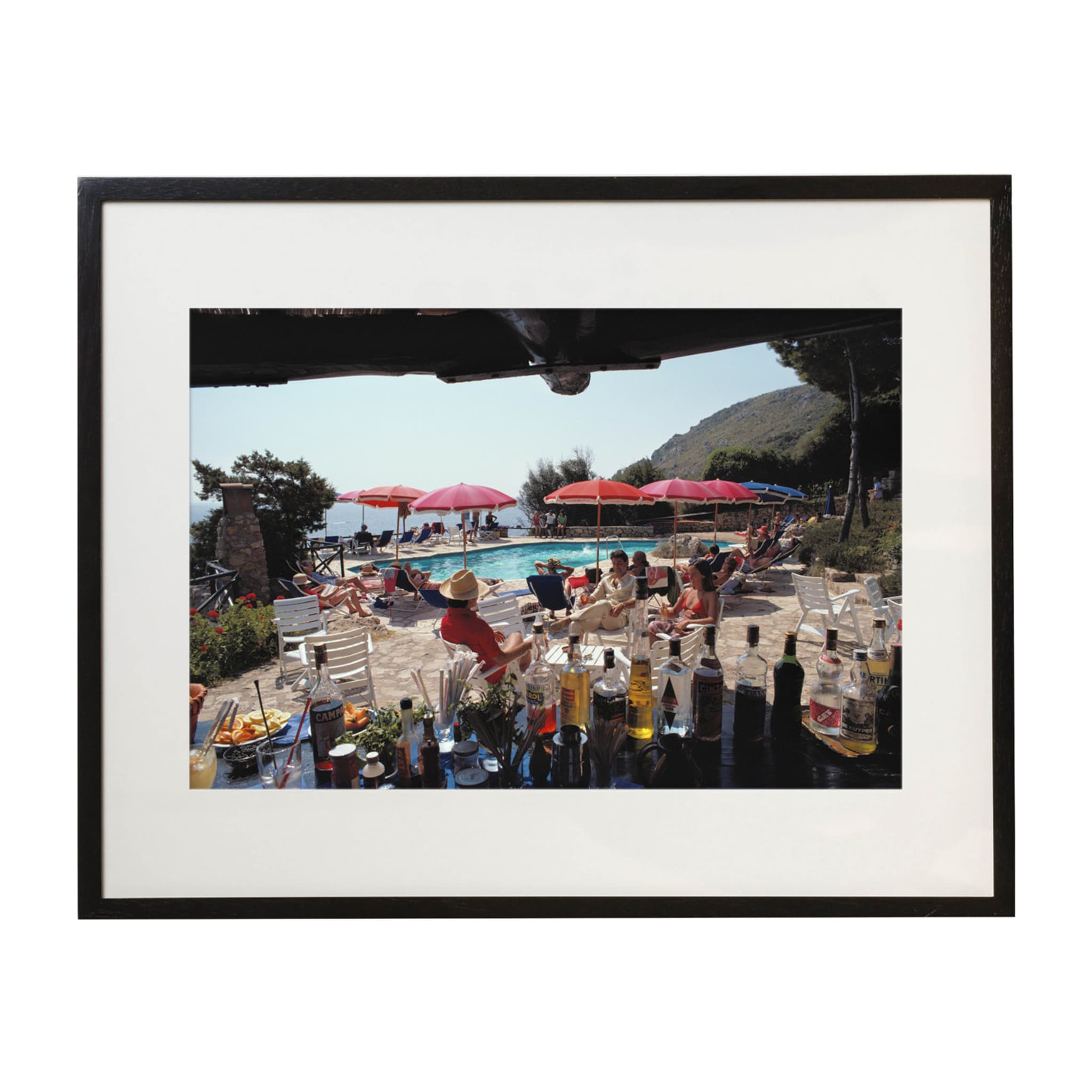 Bar a bordo piscina Stampa con cornice di Slim Aarons - Vista principale