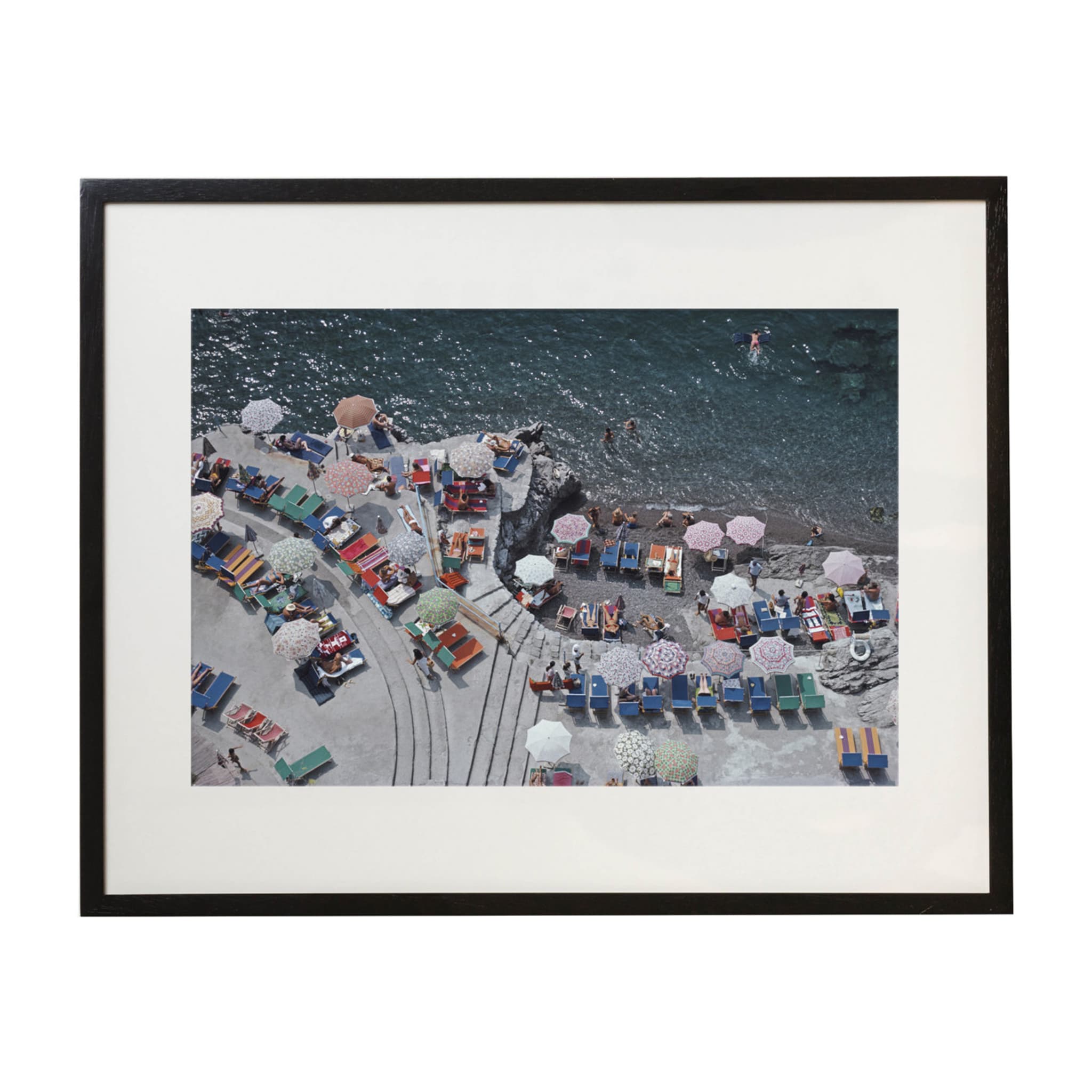 Positano Beach Framed Print by Slim Aarons - Main view