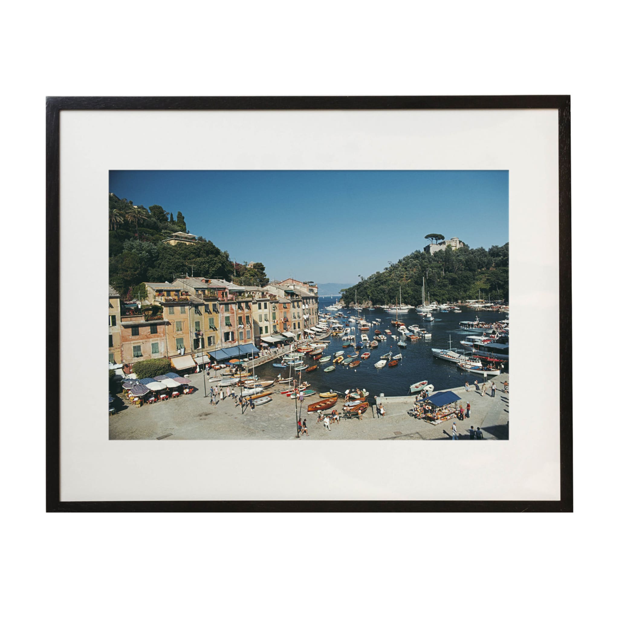 Impresión enmarcada del puerto de Portofino por Slim Aarons - Vista principal