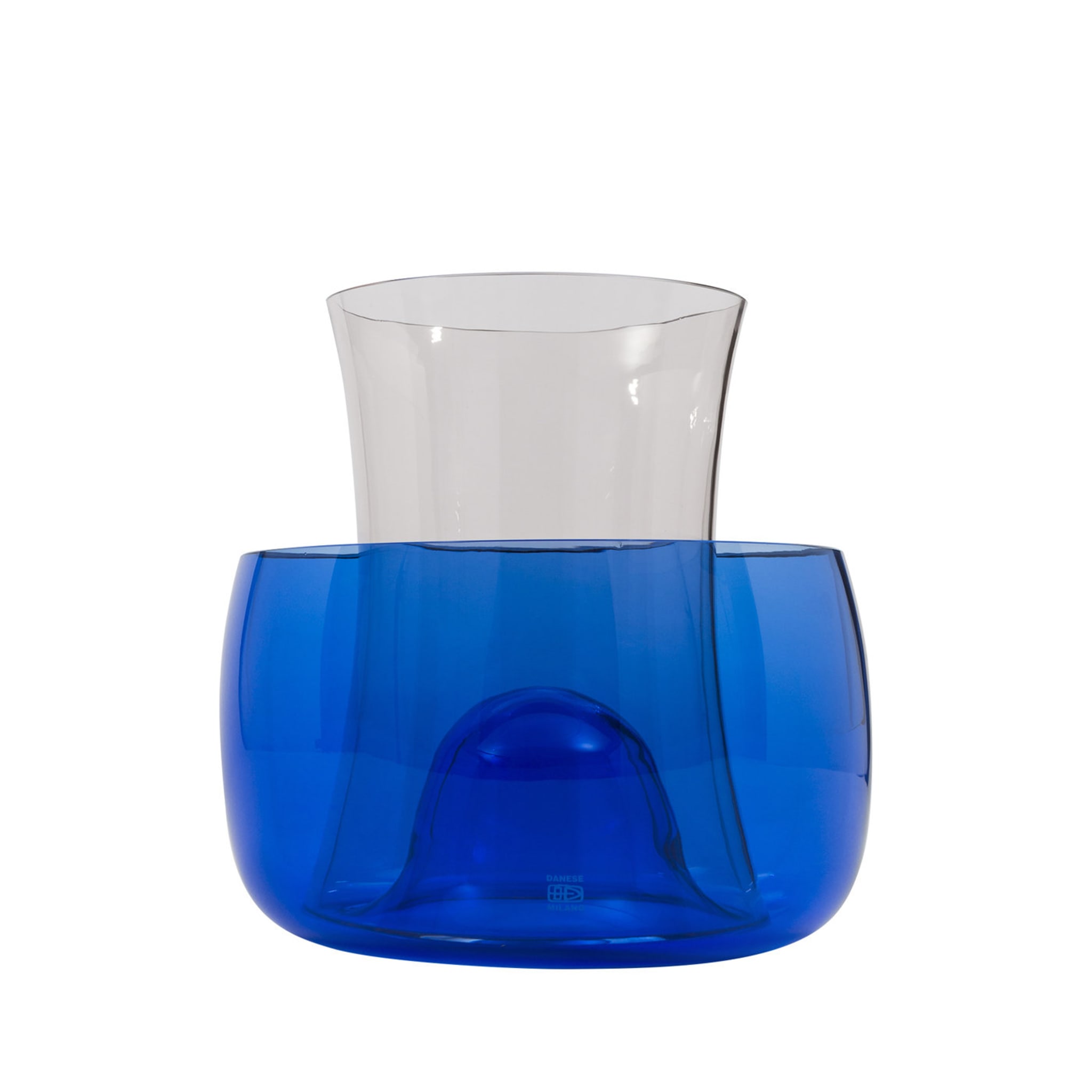 Murano E Light Blue and Amethyst Vase by Enzo Mari - Main view