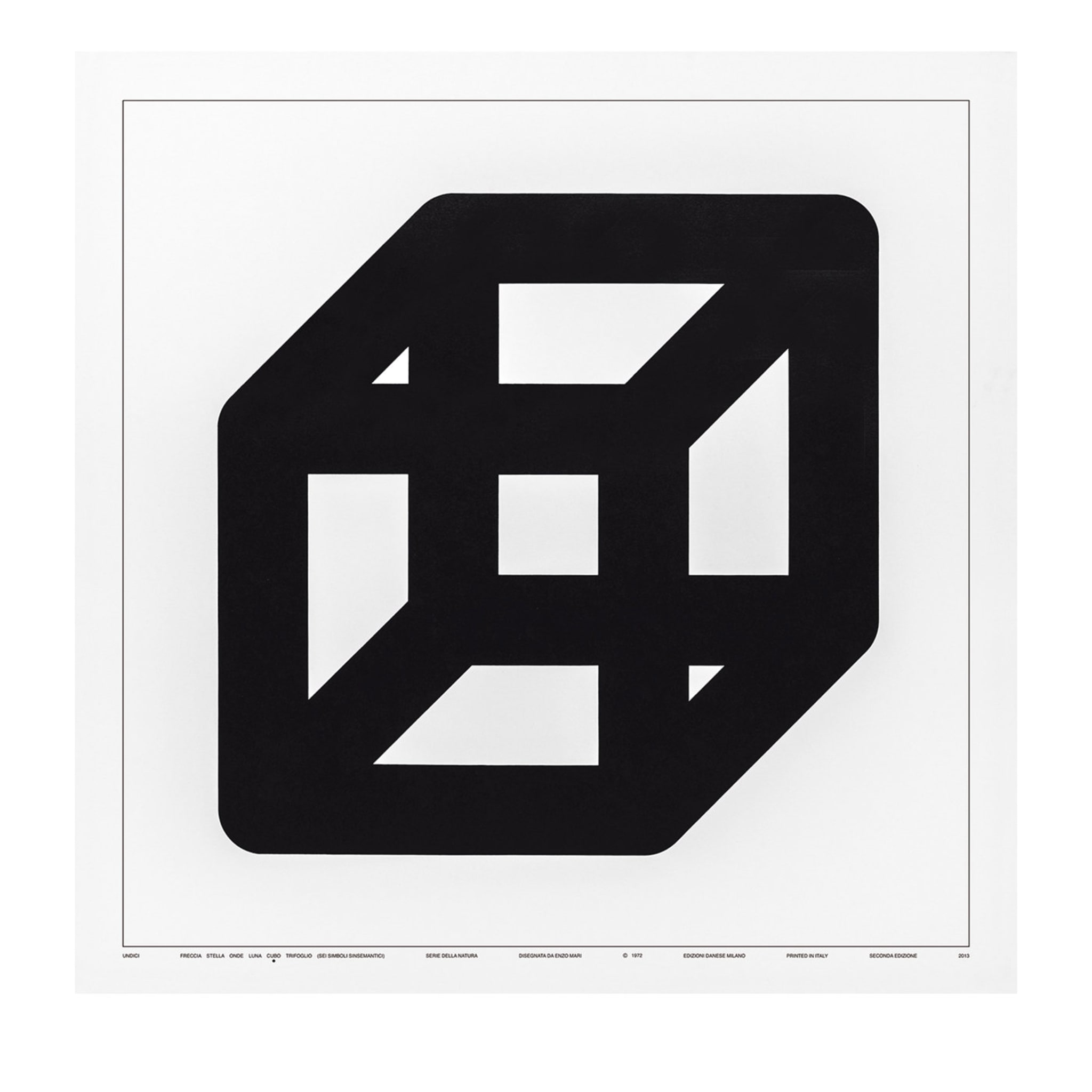 Undici, Cubo Siebdruck von Enzo Mari