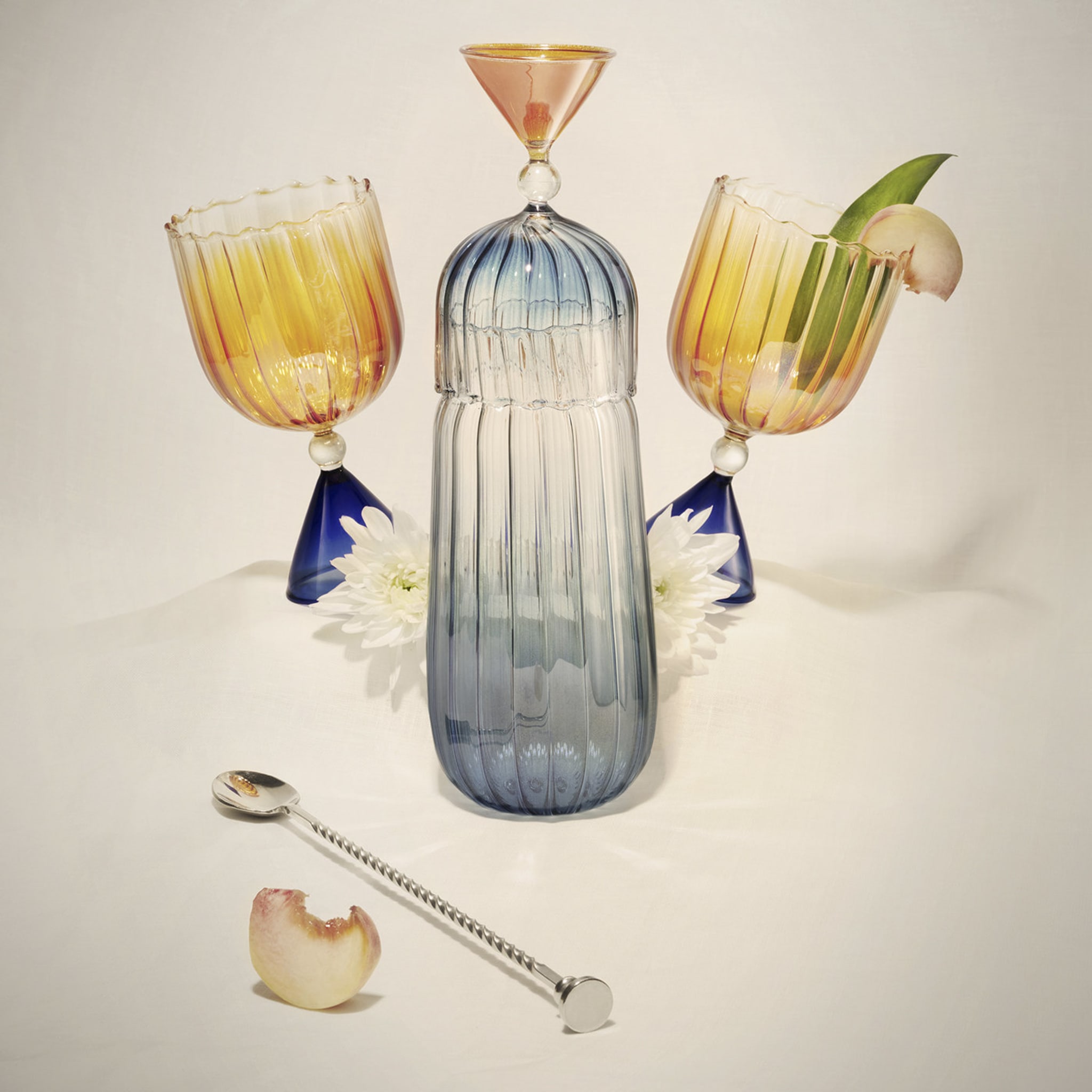 Calypso Blue Bottle and Glass - Alternative view 2