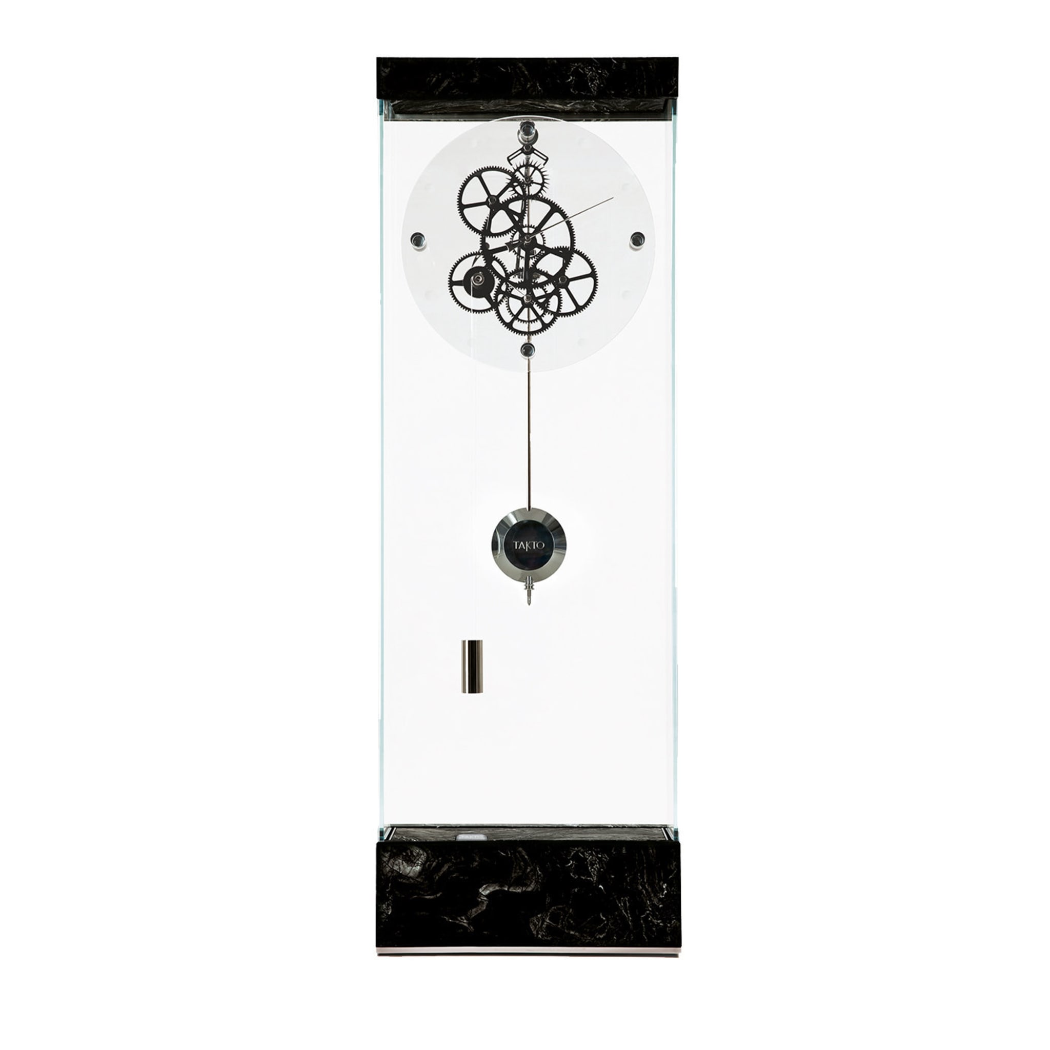 Adagio Black Marquina Marble Floor Pendulum Clock - Main view