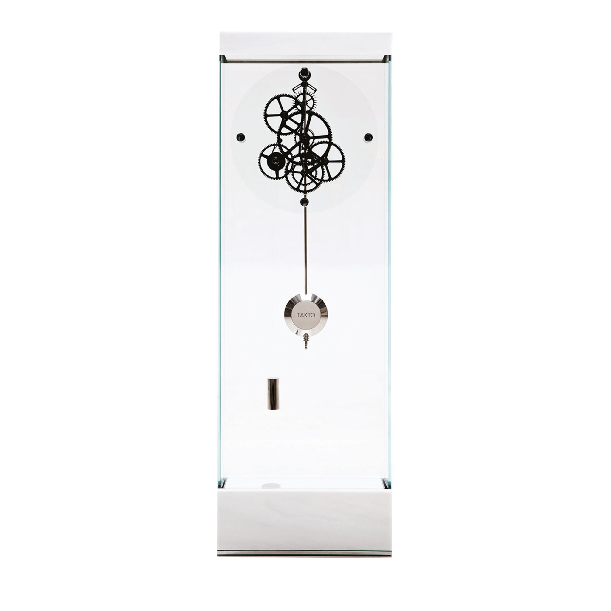 Adagio White Marble Floor Pendulum Clock - Main view