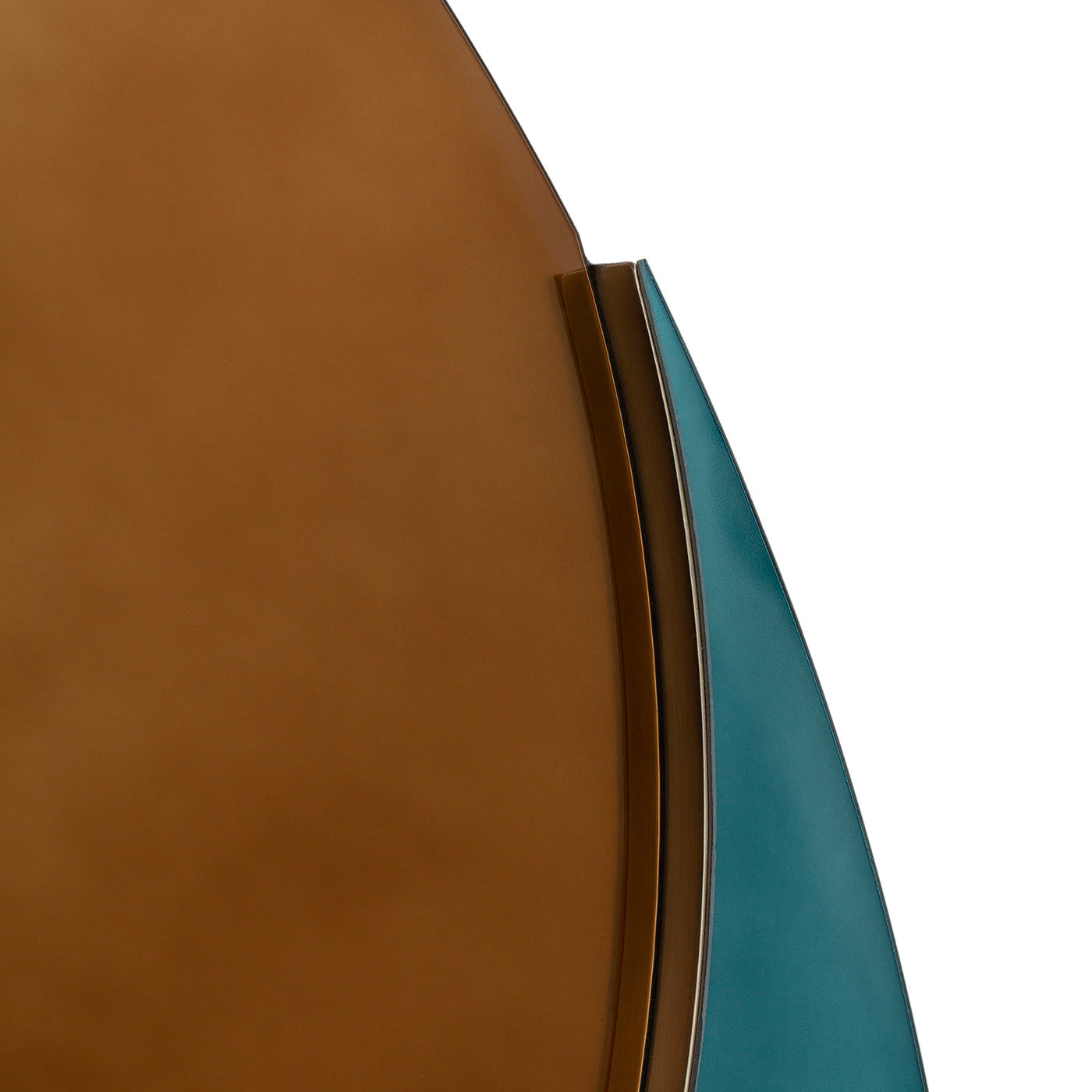 Duo Oval Mirror in Teal and Beige - Monica Madotto