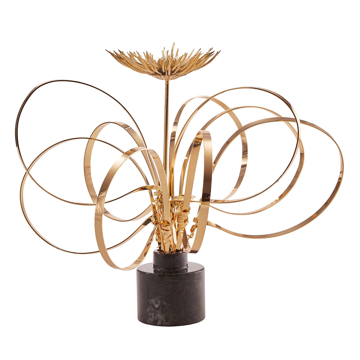 Swirls and Mum Sculpture with Marble Base - Art Flower Maker