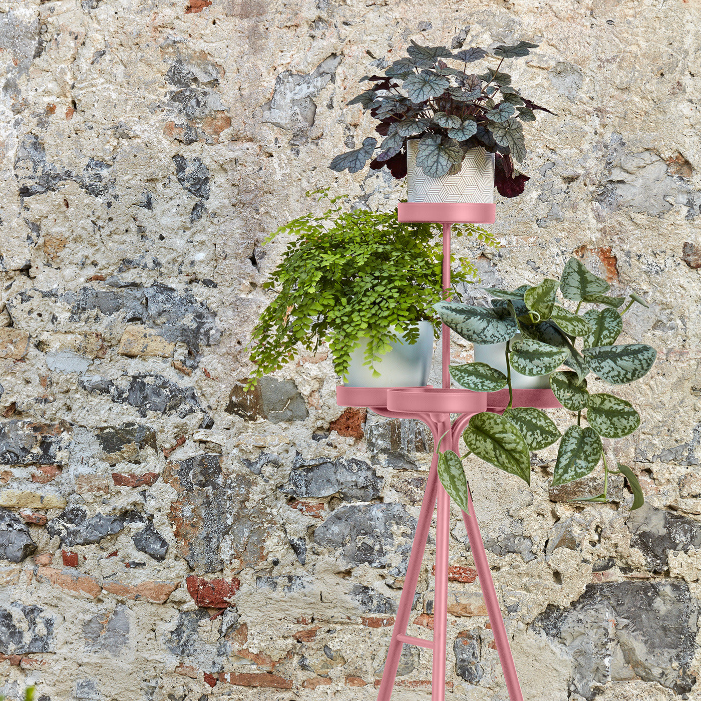 Symple Tall Pink Plant Stand - Castil