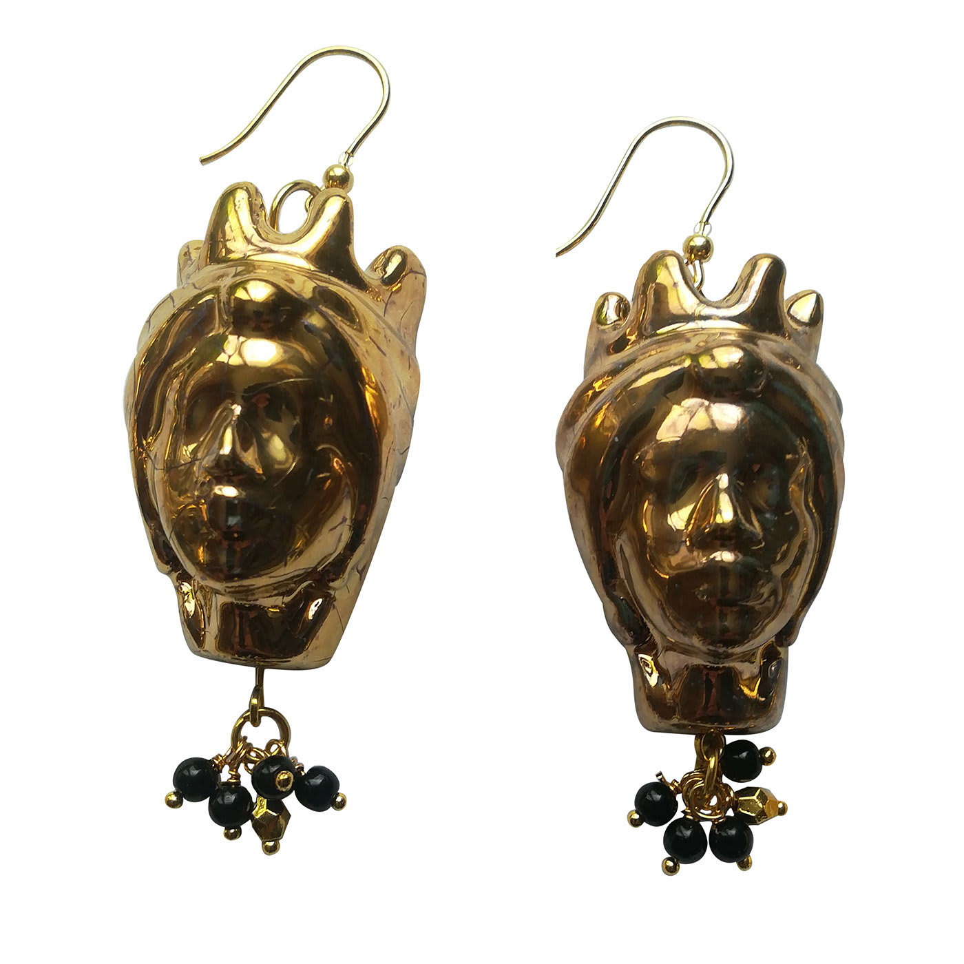 Golden Moor's Heads Earrings - Nicola Tomaselli
