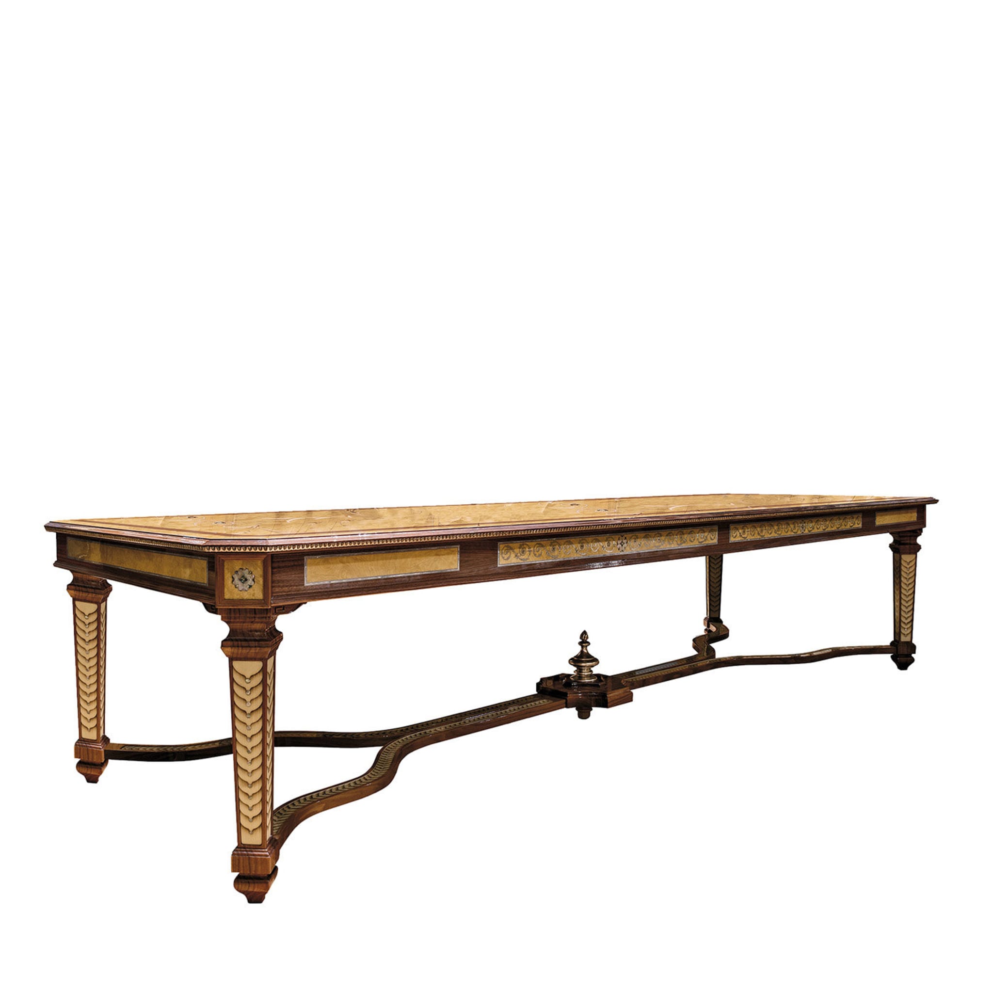 Walnut and Briar Dining Table with Gold Leaf Inlay - Main view