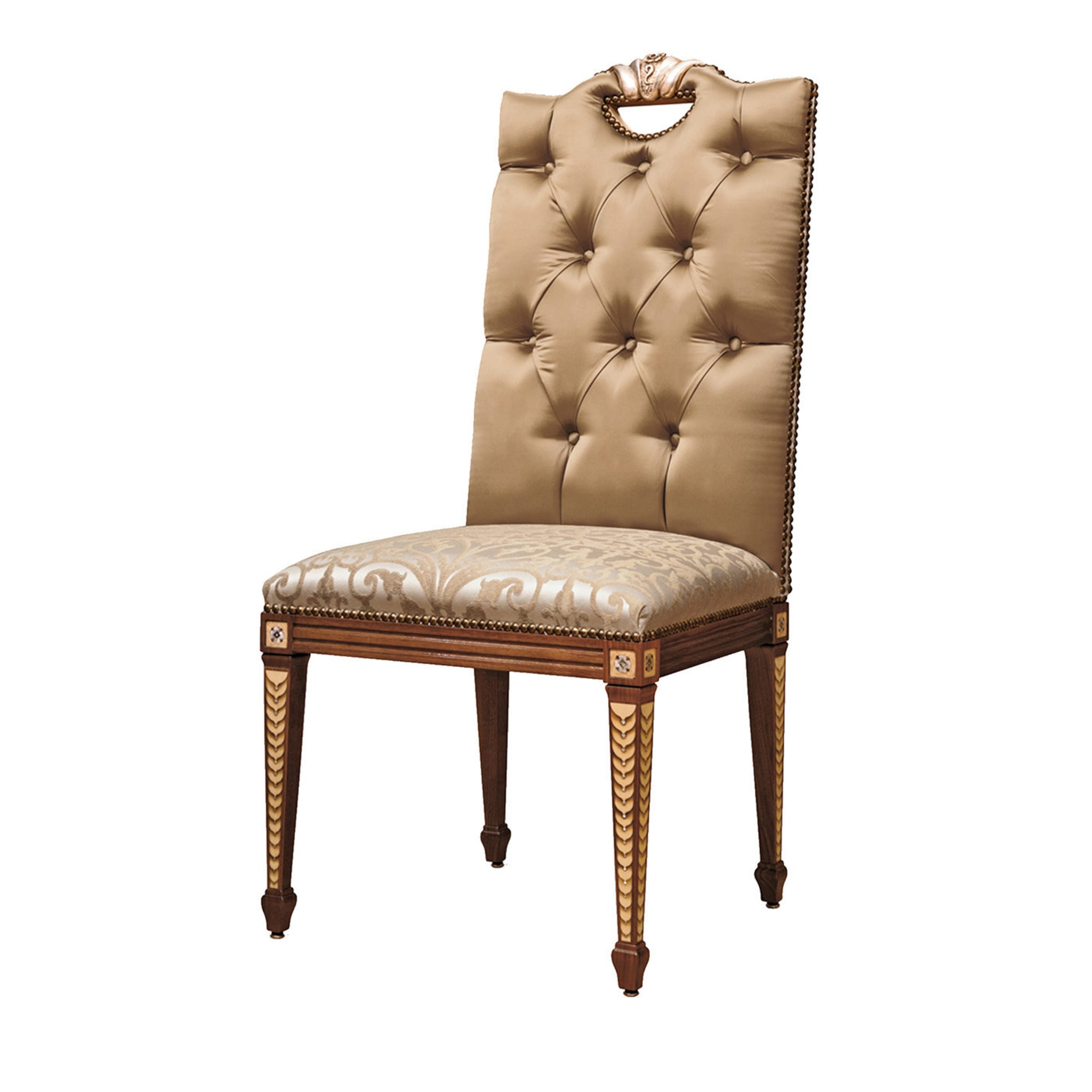 Upholstered Walnut Chair - Main view