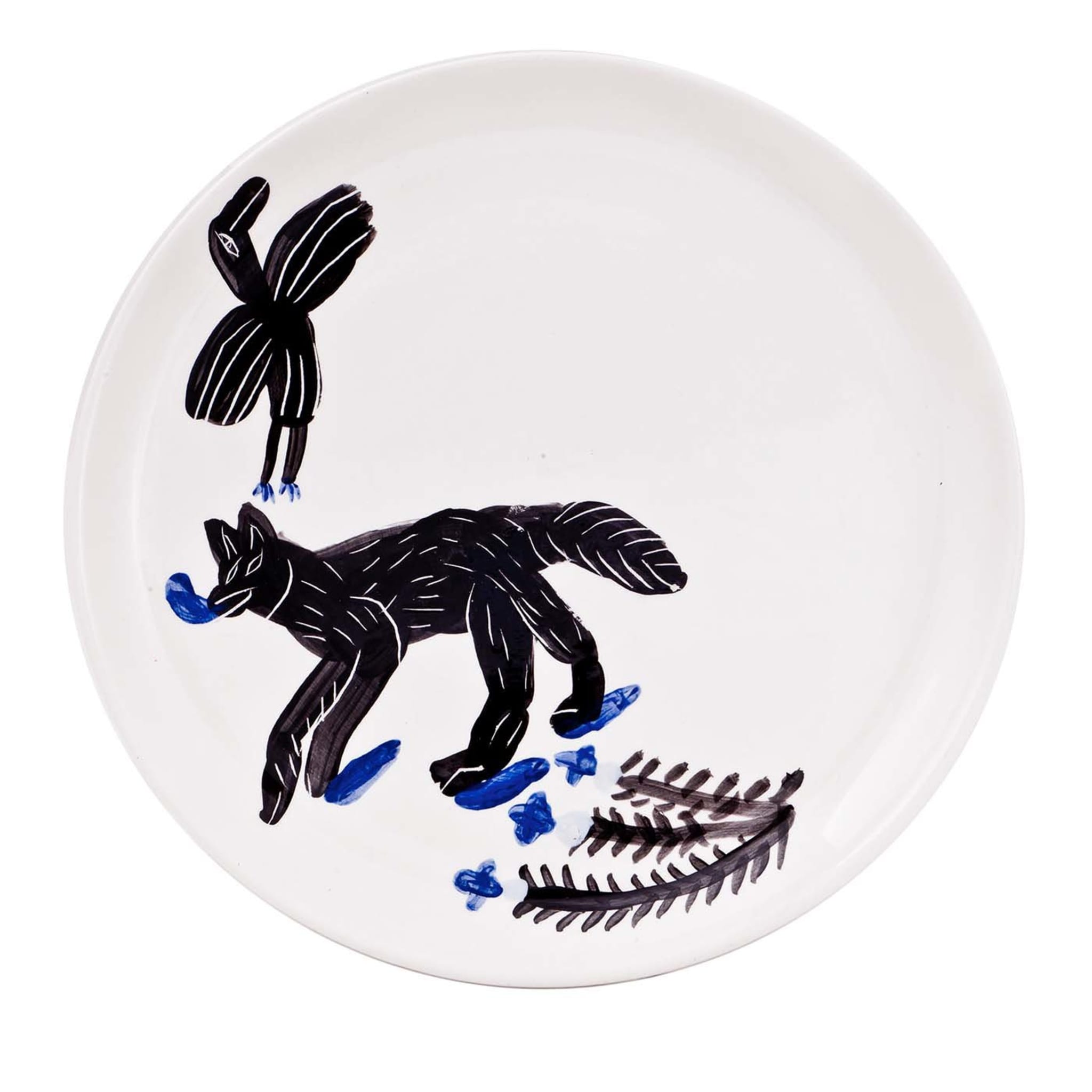 Black Wolf and Raven Companion Dinner Plate N.6 - Main view