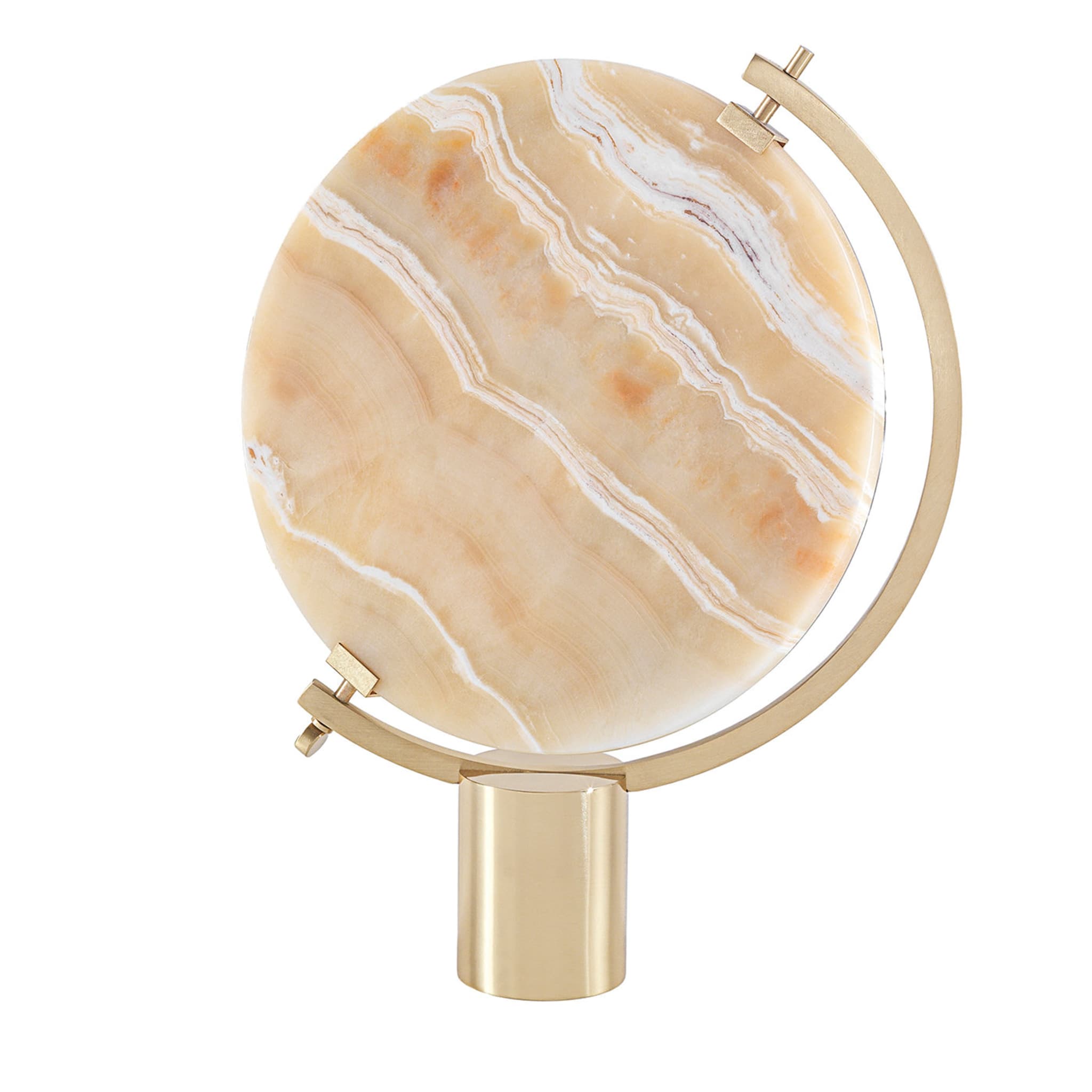 Naia Tabletop Mirror in Honey Onyx Marble by CTRLZAK - Main view
