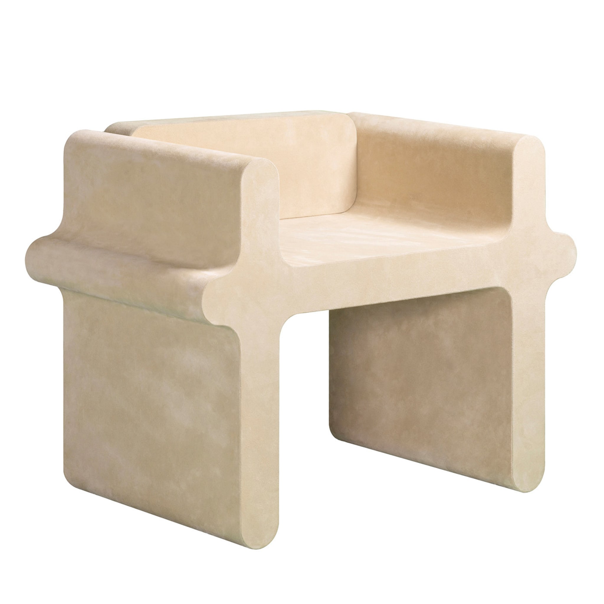 Ossicle Beige Leather Stool N. 2 - Main view