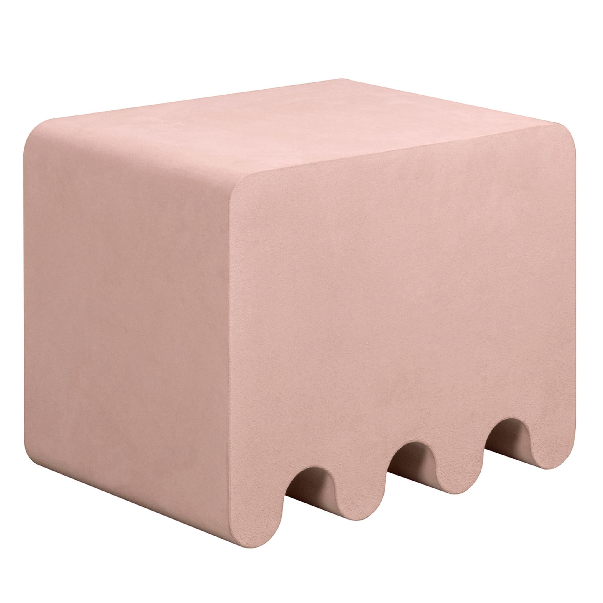 Ossicle Pink Leather Stool - Main view