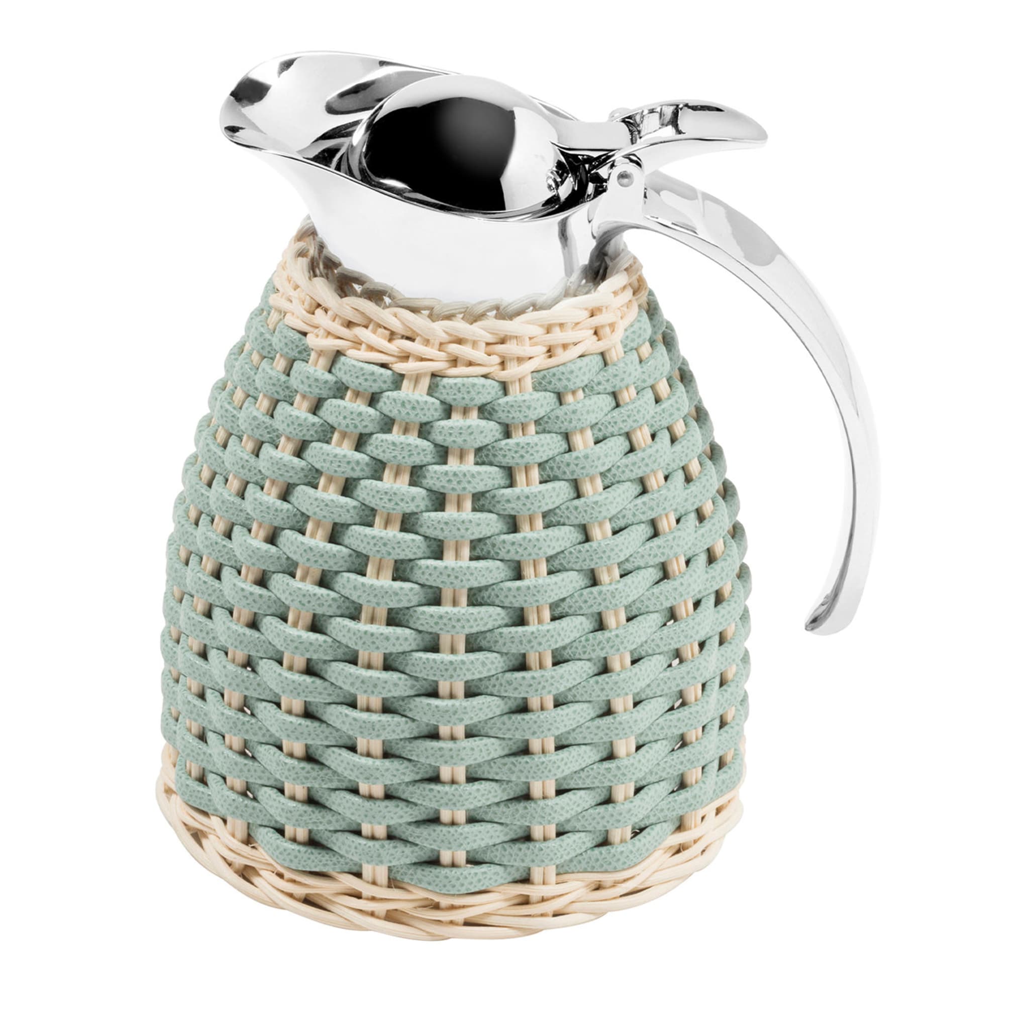 Monceau Green Leather & Rattan Thermal Carafe - Main view