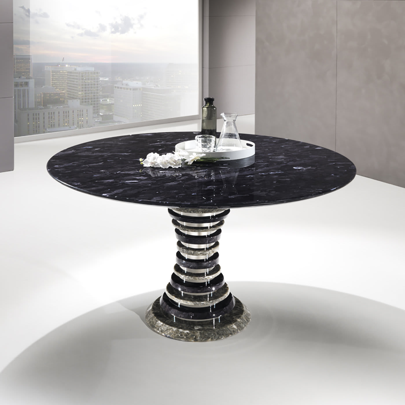 Auriga Round Dining Table - Crystal Stone
