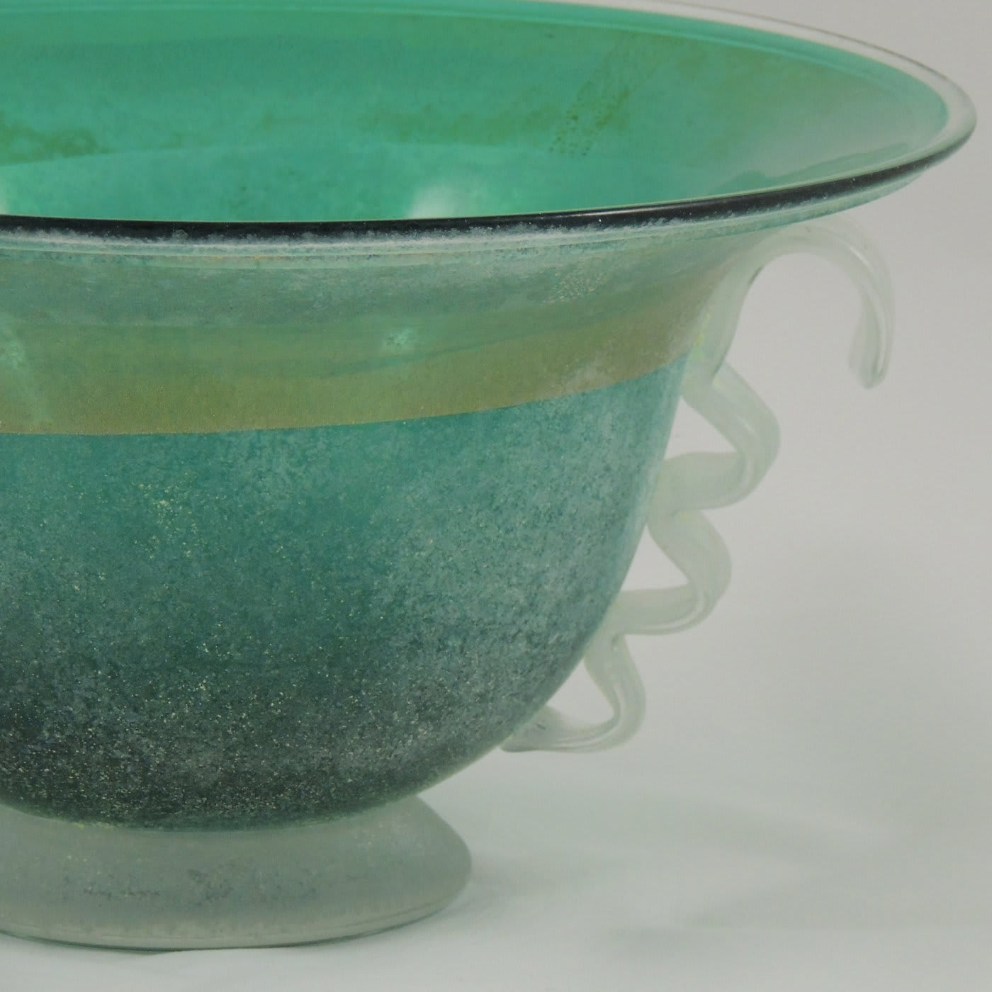 Green Bowl with Silver-Gold Leaf - Gambaro e Tagliapietra