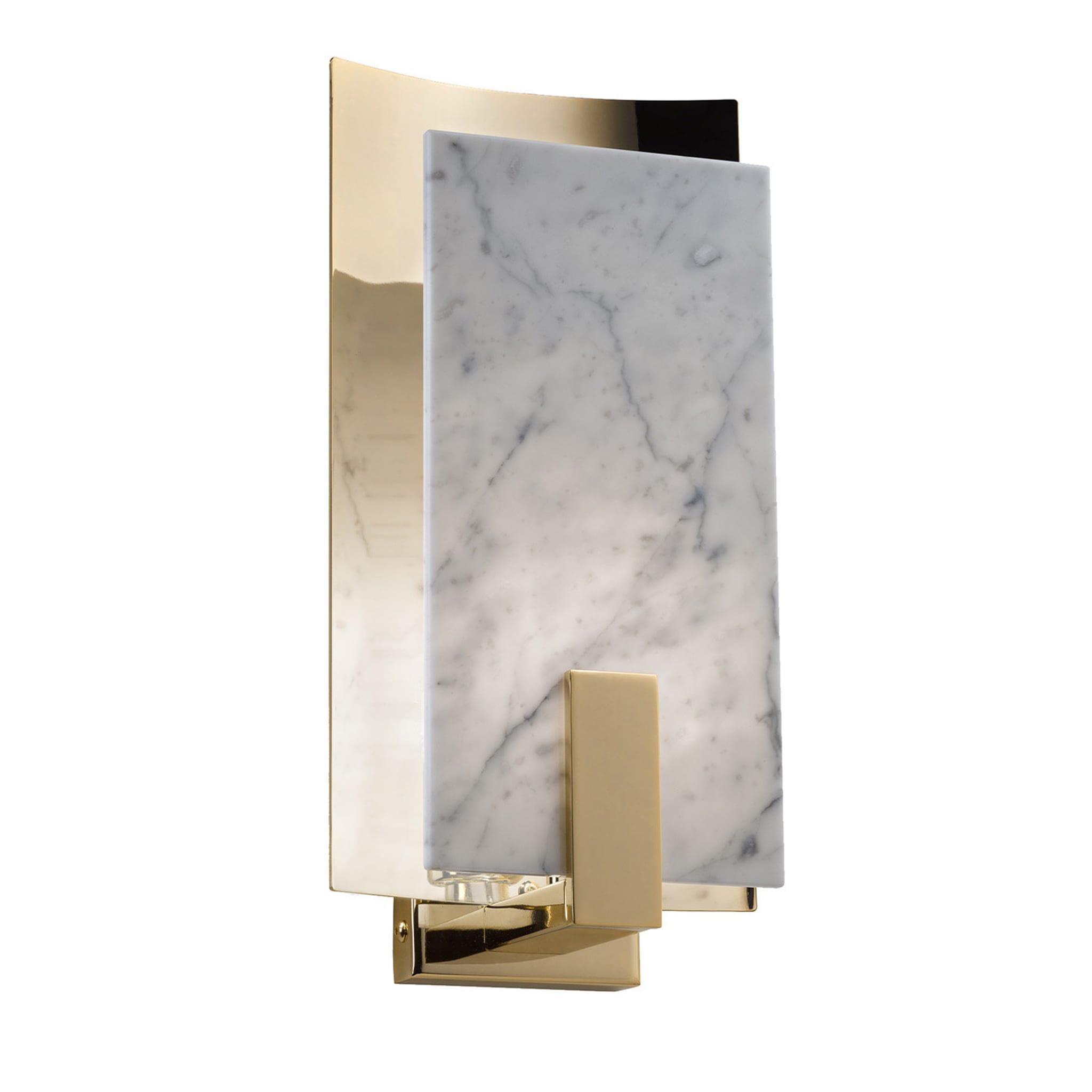 Carrara Marble and Brass Sconce - Main view