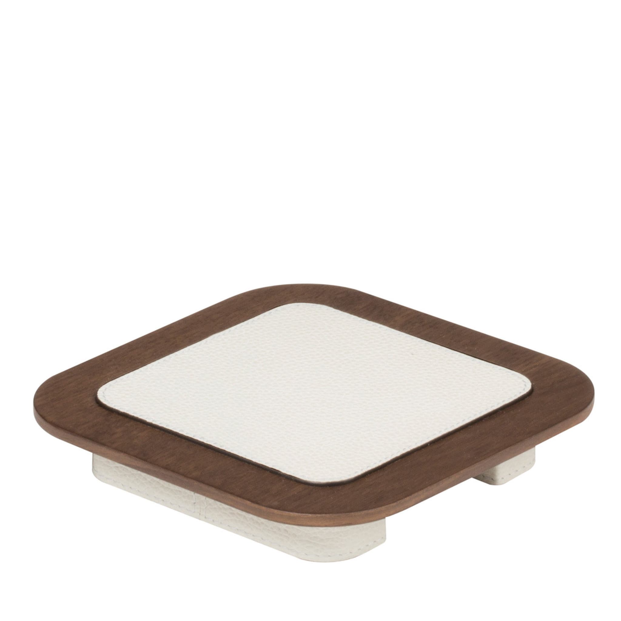 Lloyd Square Tray N. 1 in White and Walnut - Main view