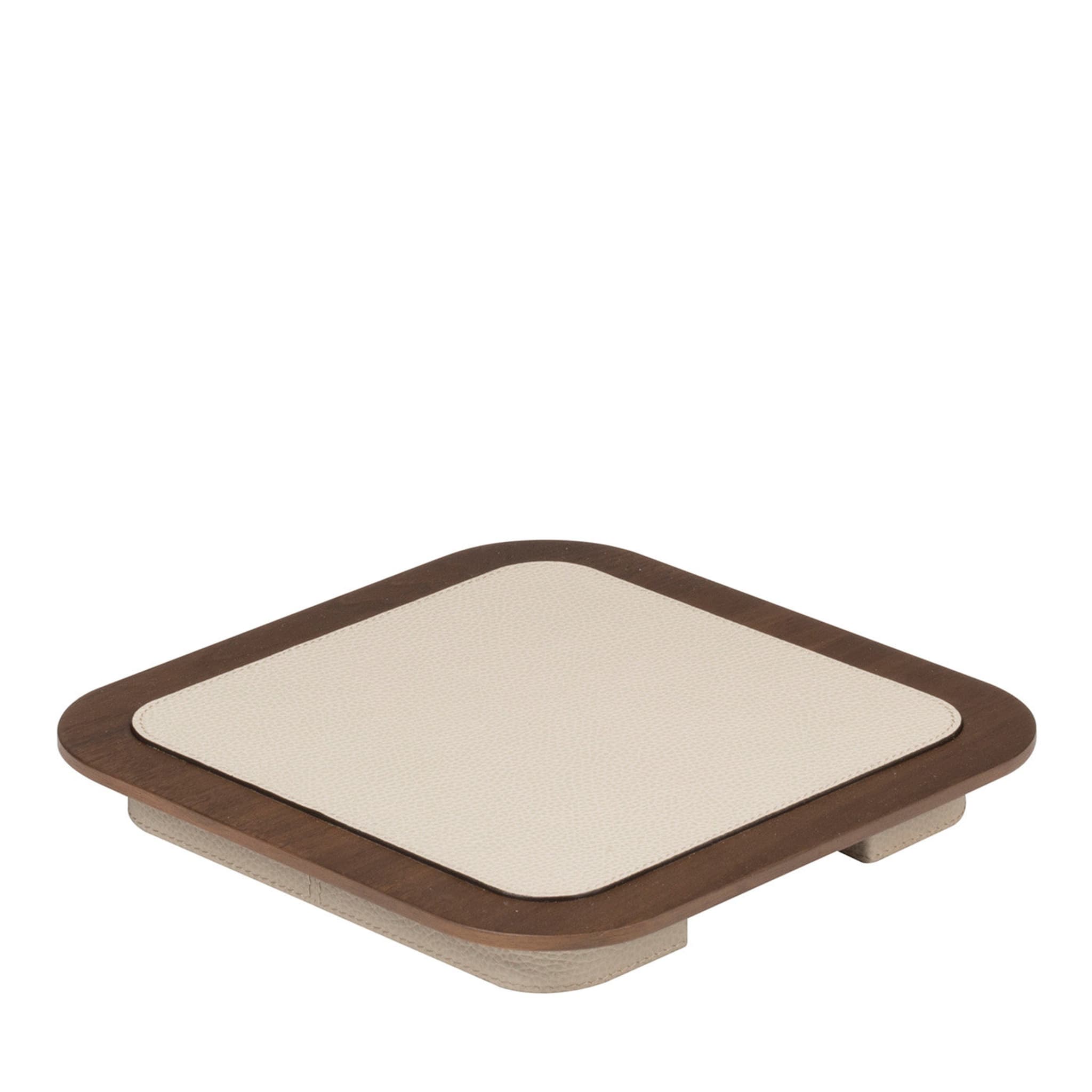 Lloyd Square Tray N. 2 in Beige and Walnut - Main view