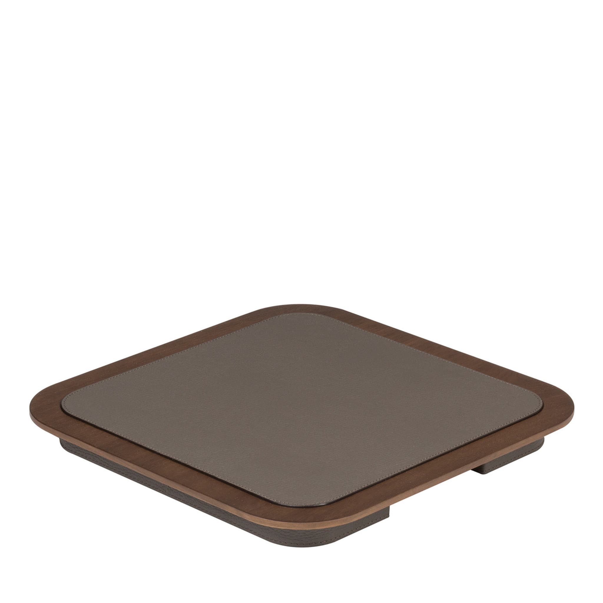 Lloyd Square Tray N. 3 in Taupe and Walnut - Main view