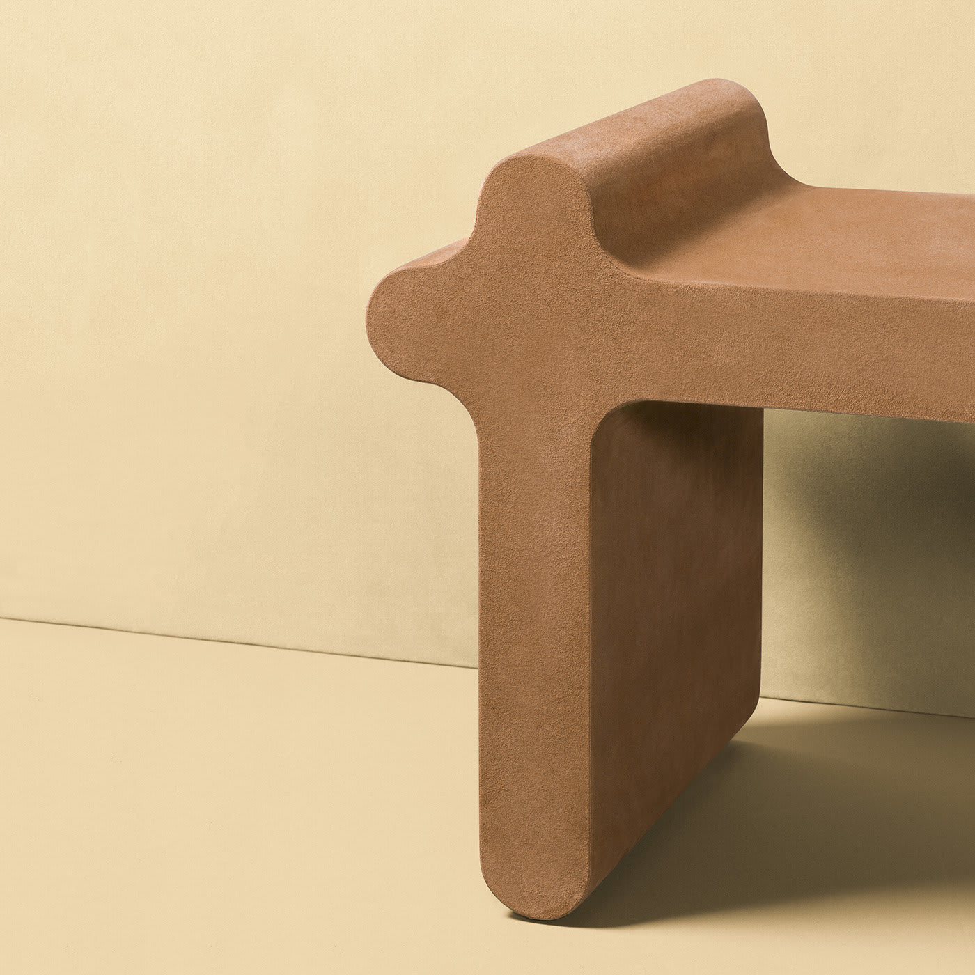Ossicle Brown Leather Bench N. 1 - Giobagnara