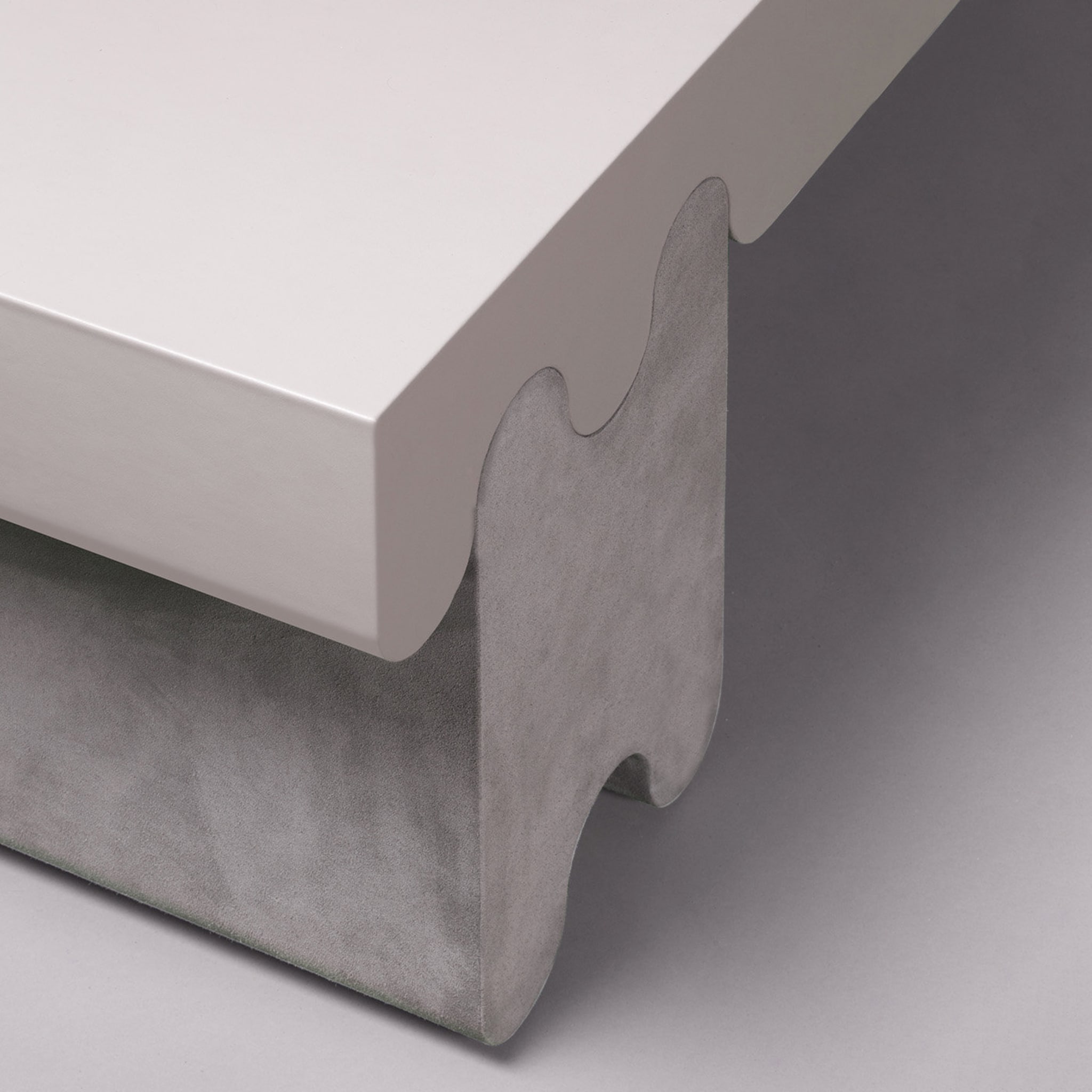 Ossicle Gray Leather Bench N. 2 - Alternative view 1