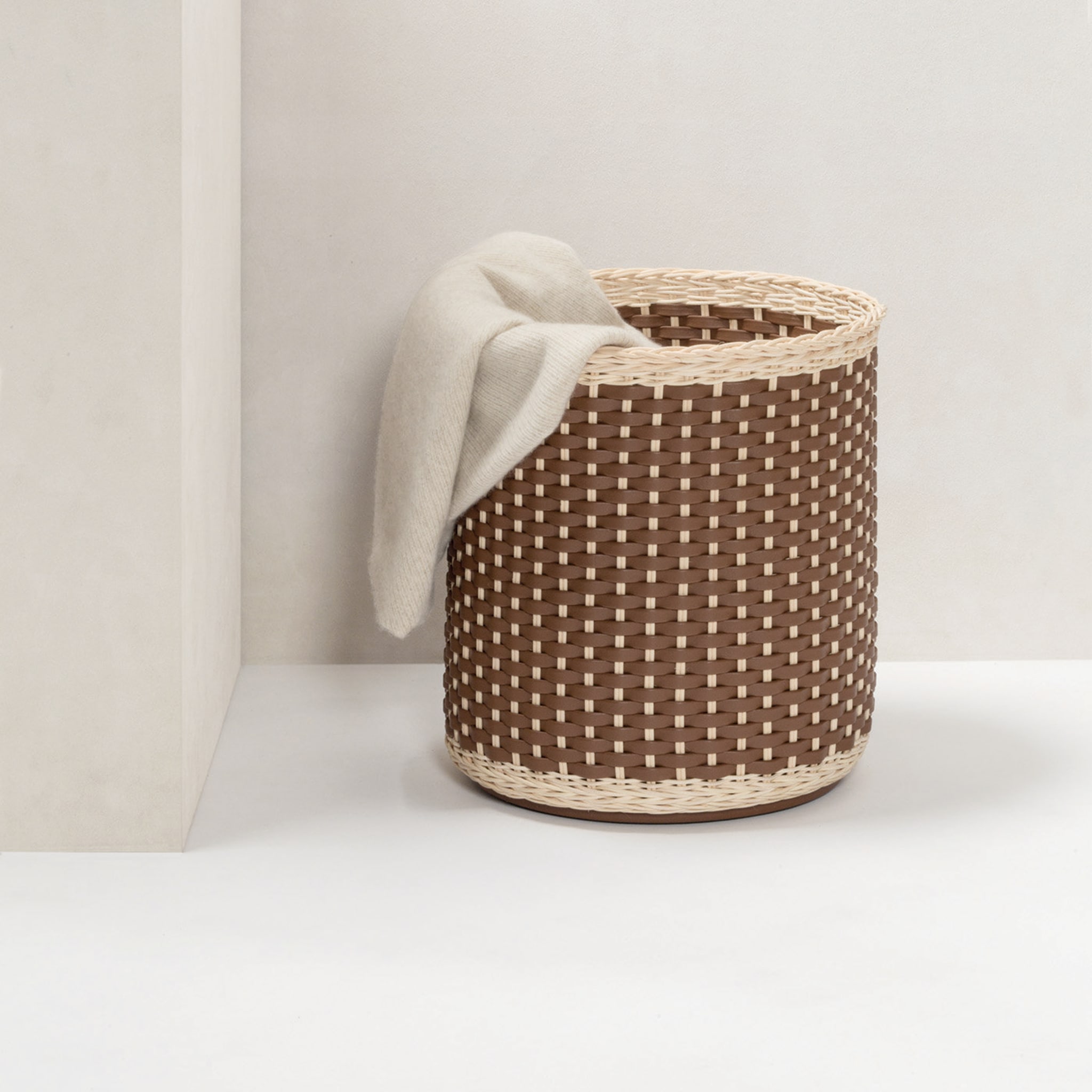 Monet Leather & Rattan Storage Basket - Alternative view 1