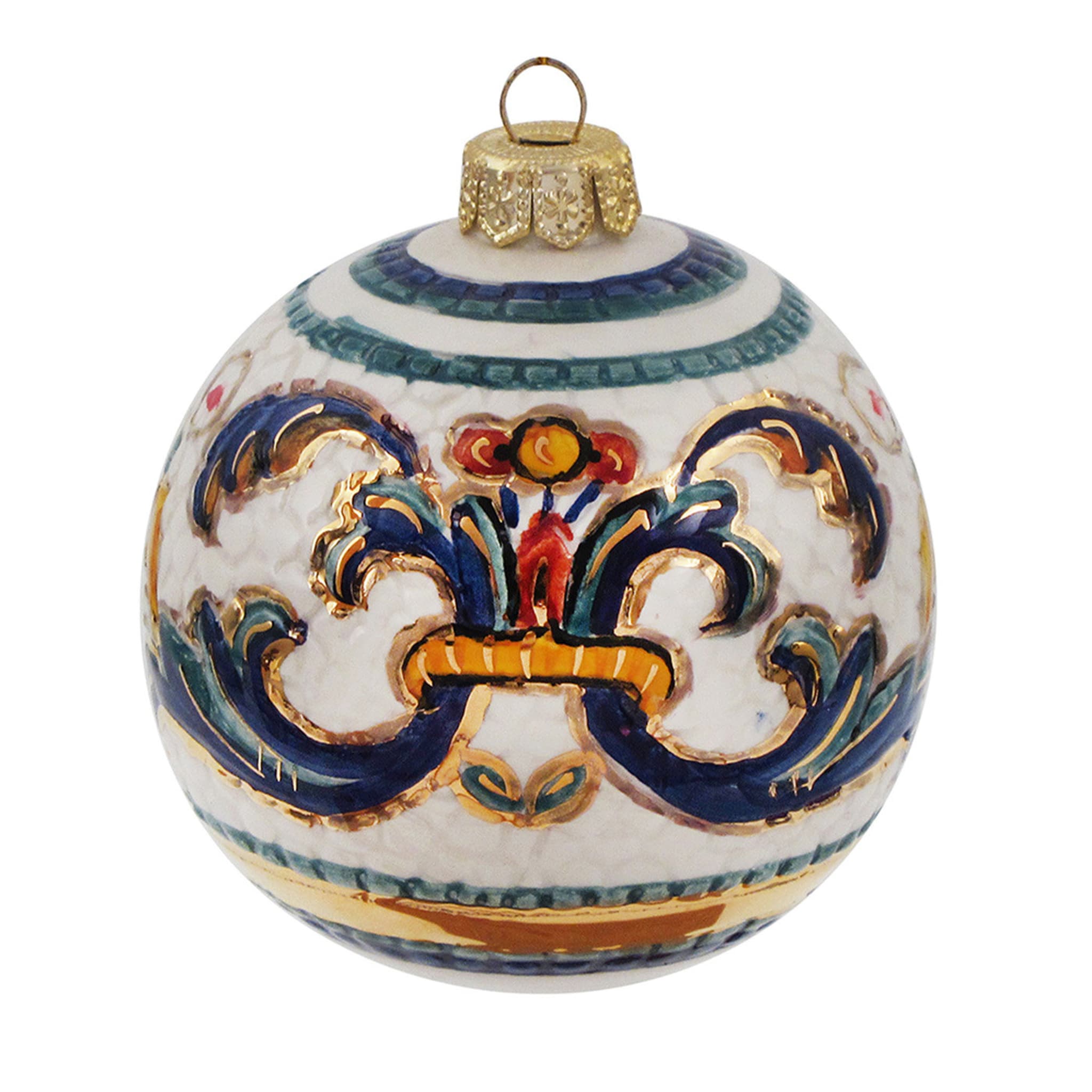 Floral Christmas Ball Ornament - Main view