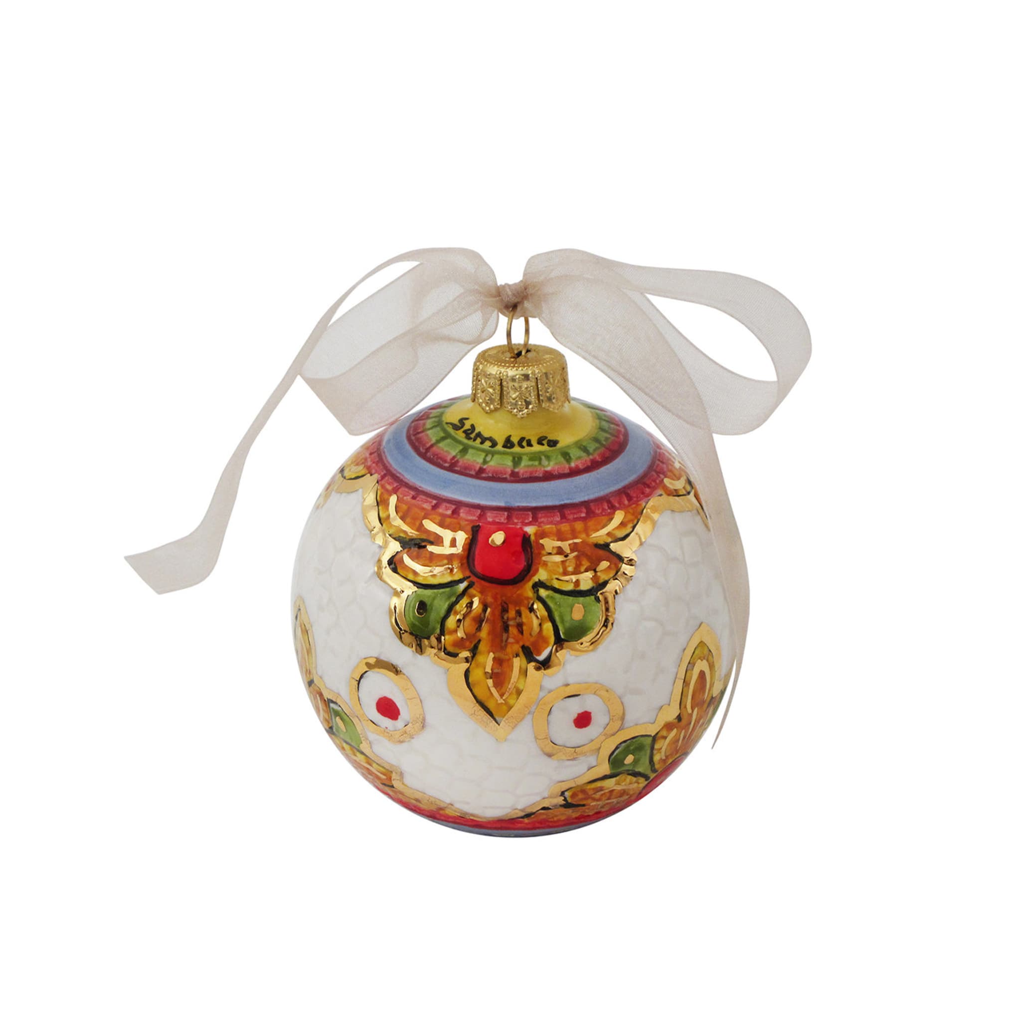 Gold and Red Christmas Ball Ornament - Alternative view 3