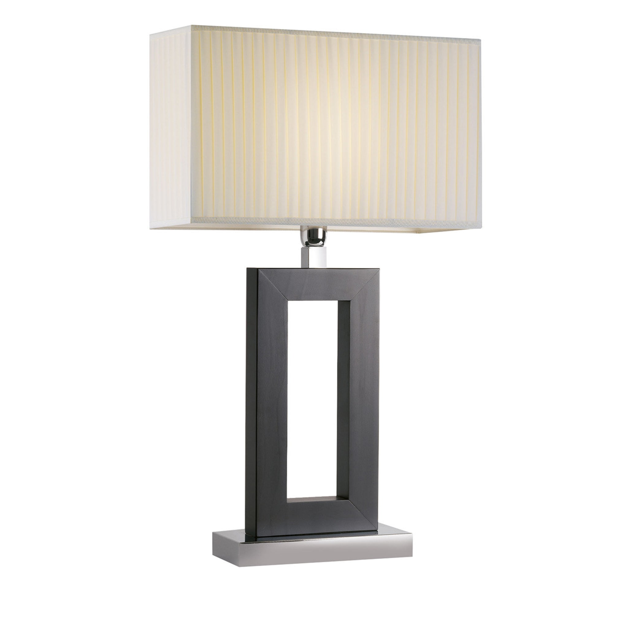 Cobalto Wood Table Lamp with Ivory Shade - Main view