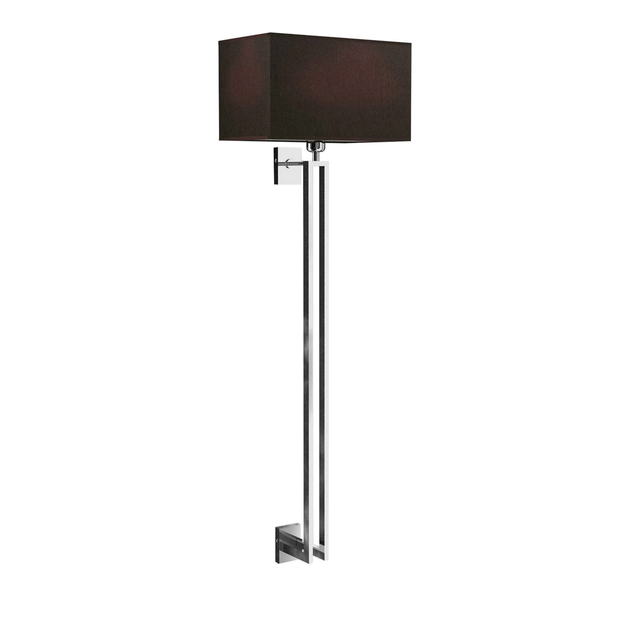 Cobalto Tall Chromed Wall Lamp with Black Shade - Main view