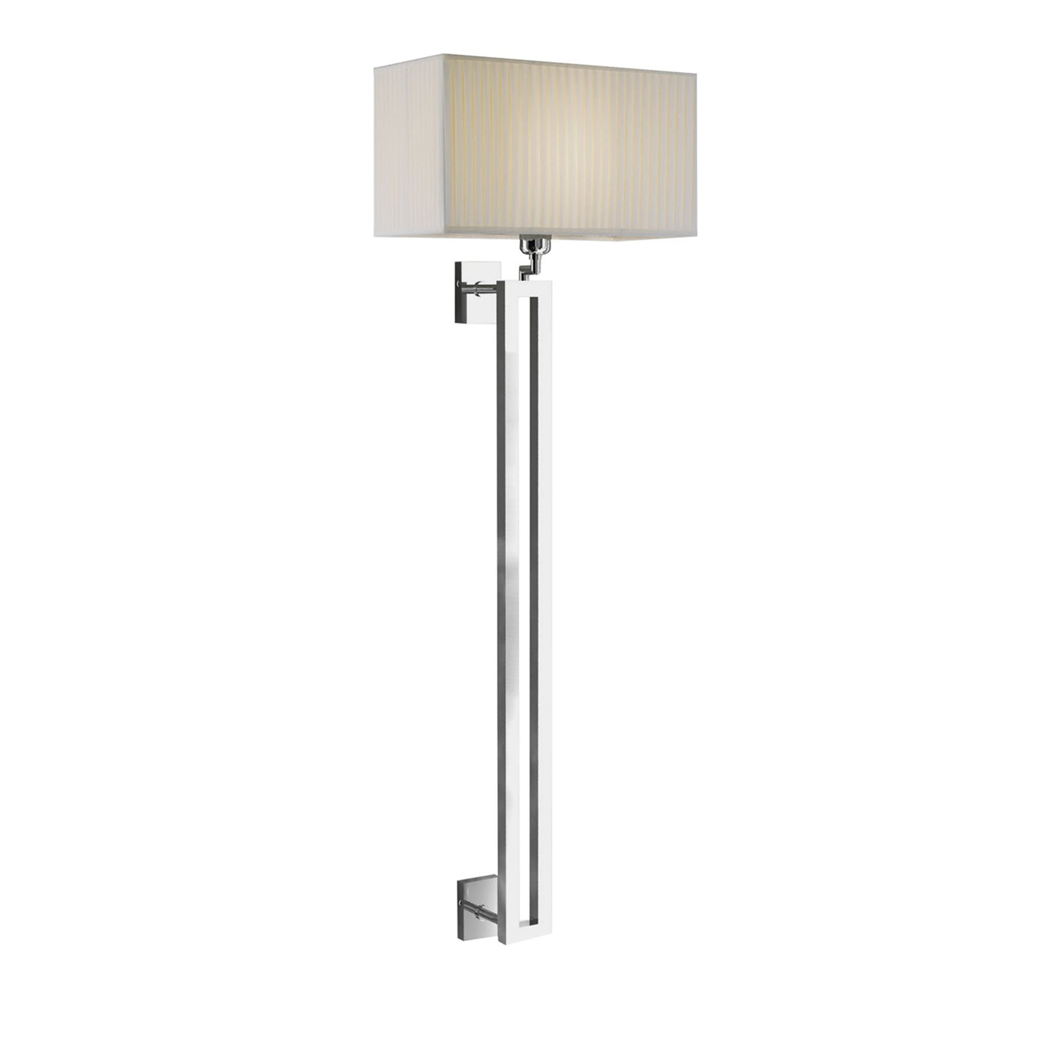 Cobalto Tall Chromed Wall Lamp with White Shade - Main view