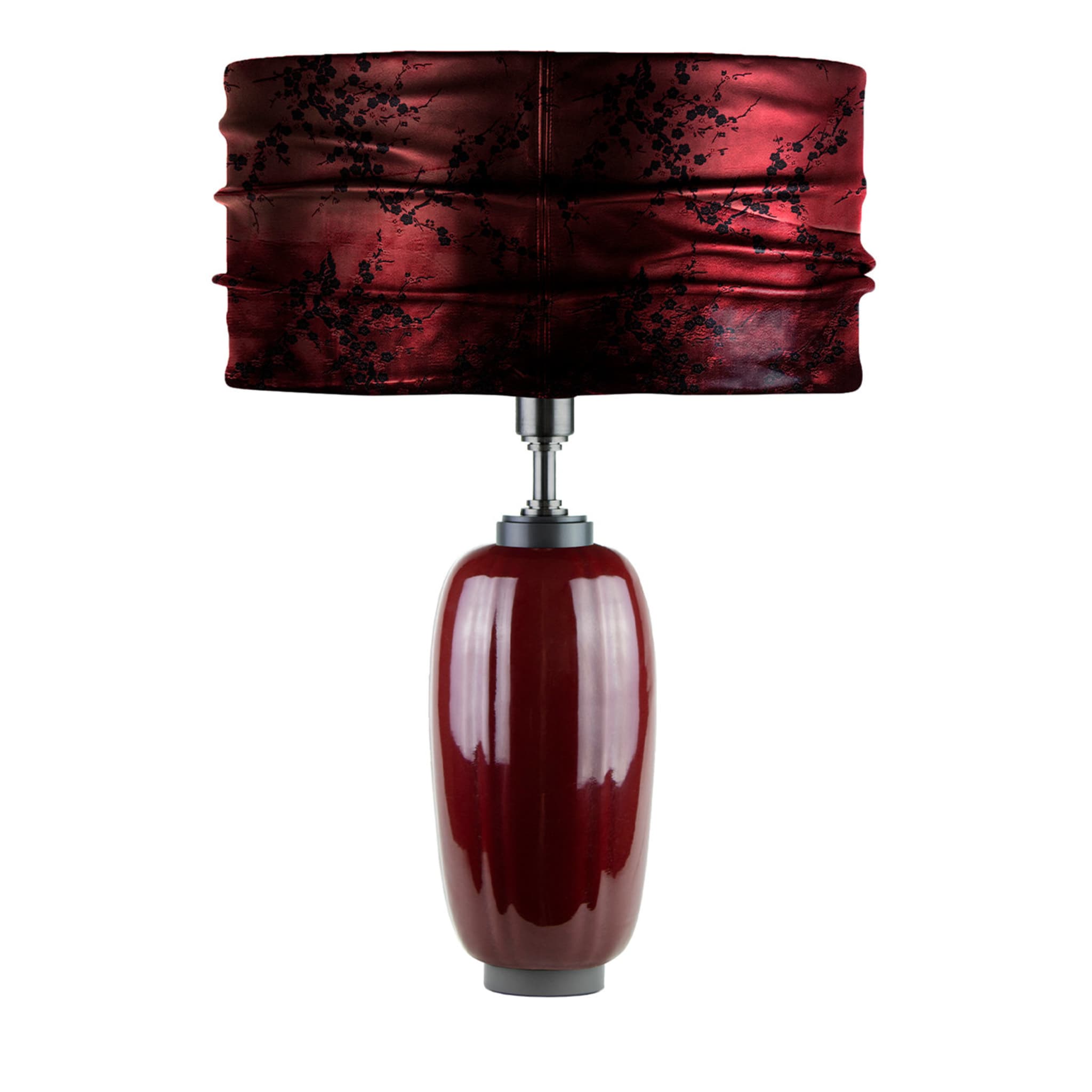 Lampe de table Sada Abe à fleurs rouges - Vue principale