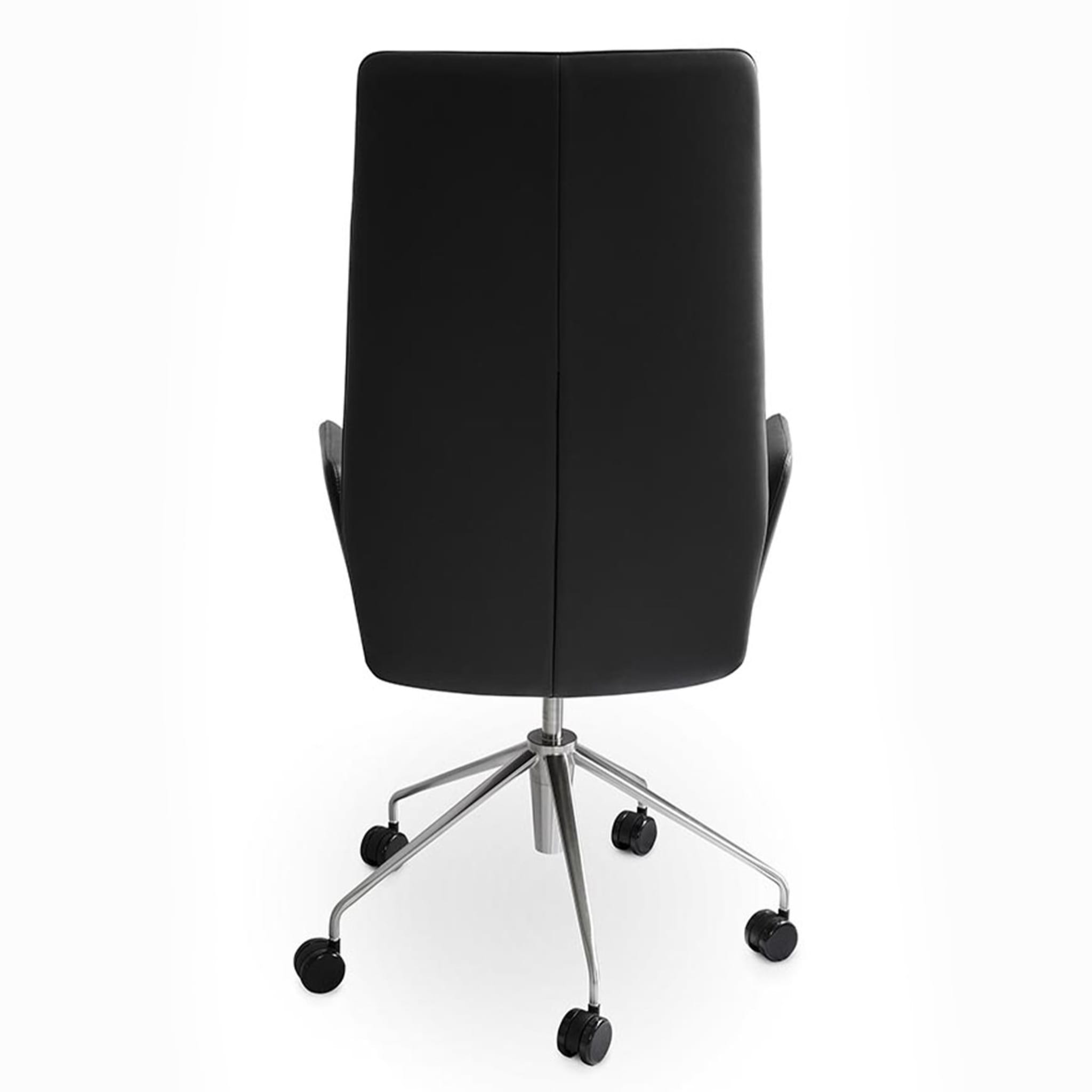 Vela Tall Black Leather Swivel Armchair by Lievore Altherr Molina - Alternative view 2