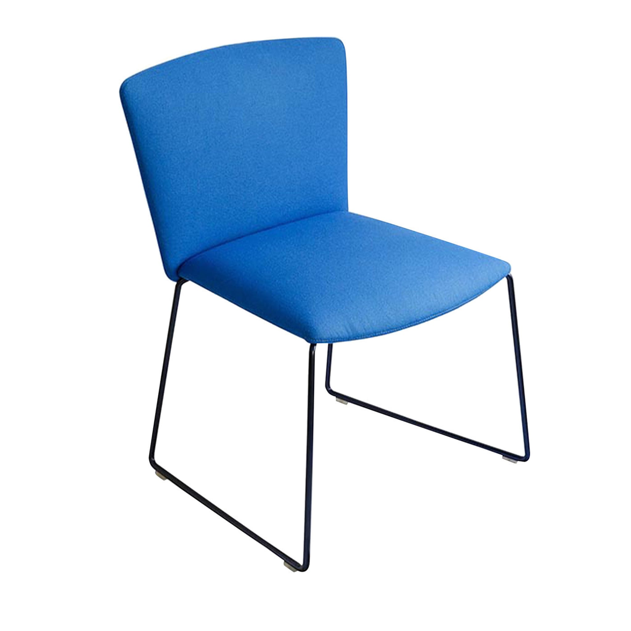 Vela Blue Sled Chair by Lievore Altherr Molina - Main view