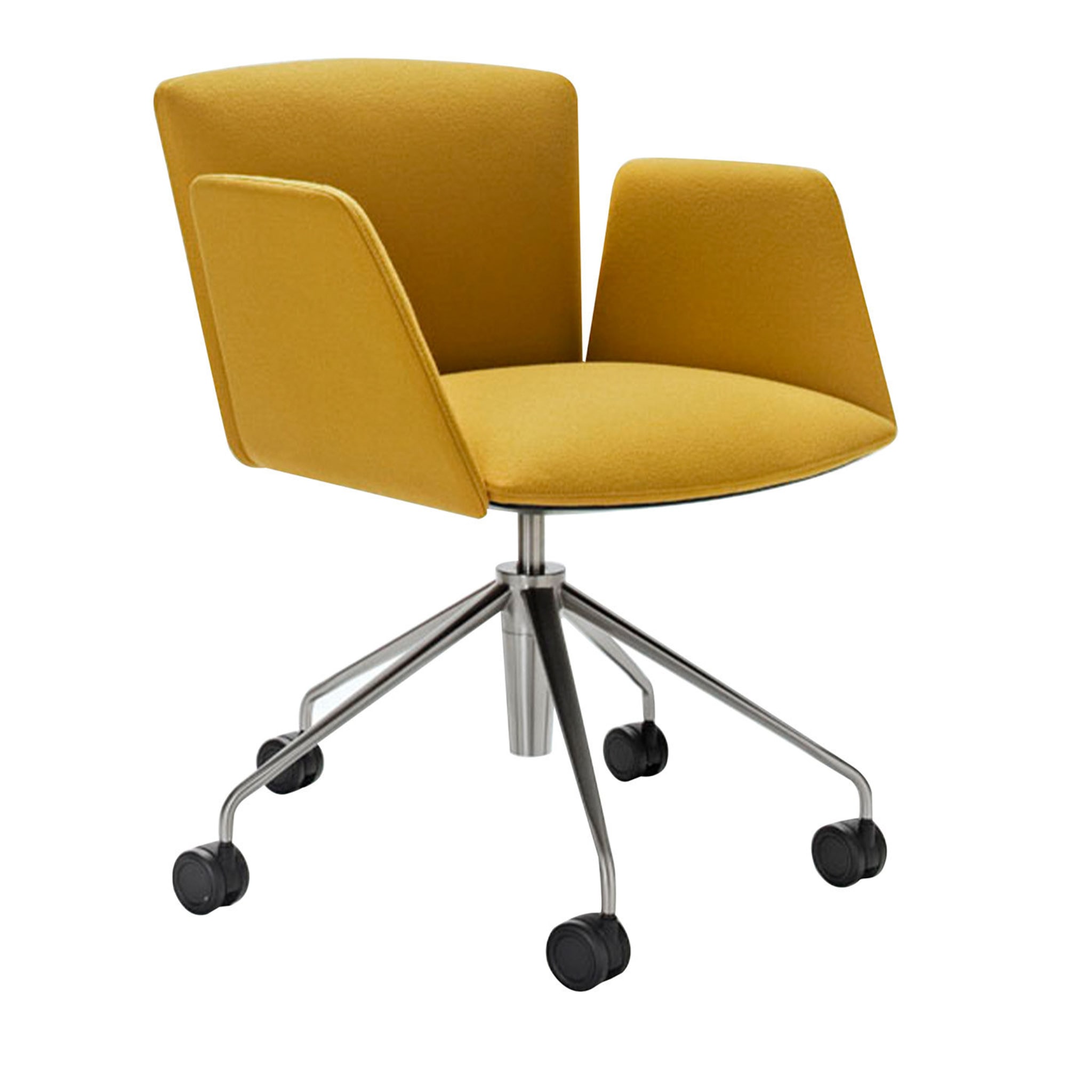 Vela Mustard Swivel Armchair by Lievore Altherr Molina - Main view