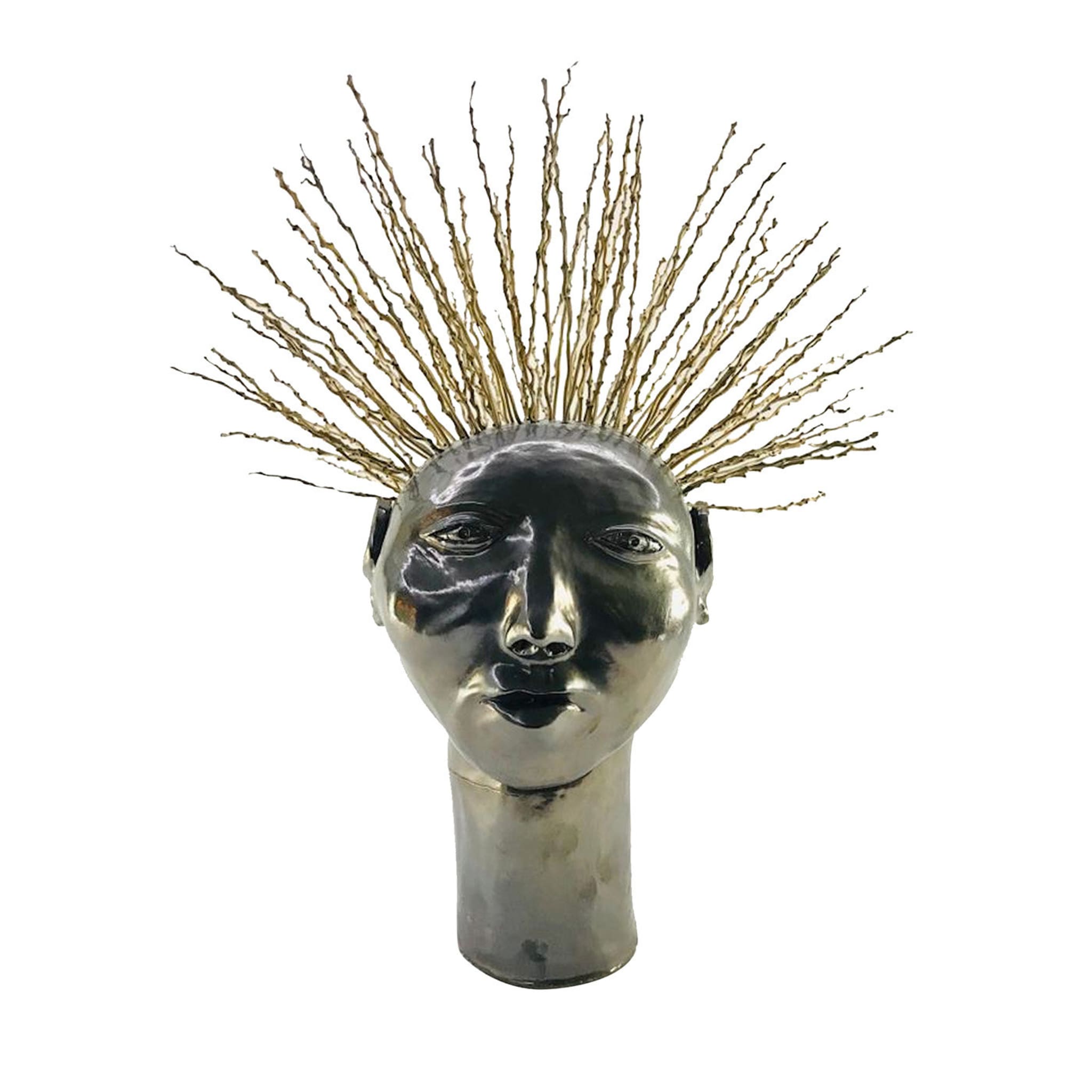 Escultura de cabeza rizada - Vista principal