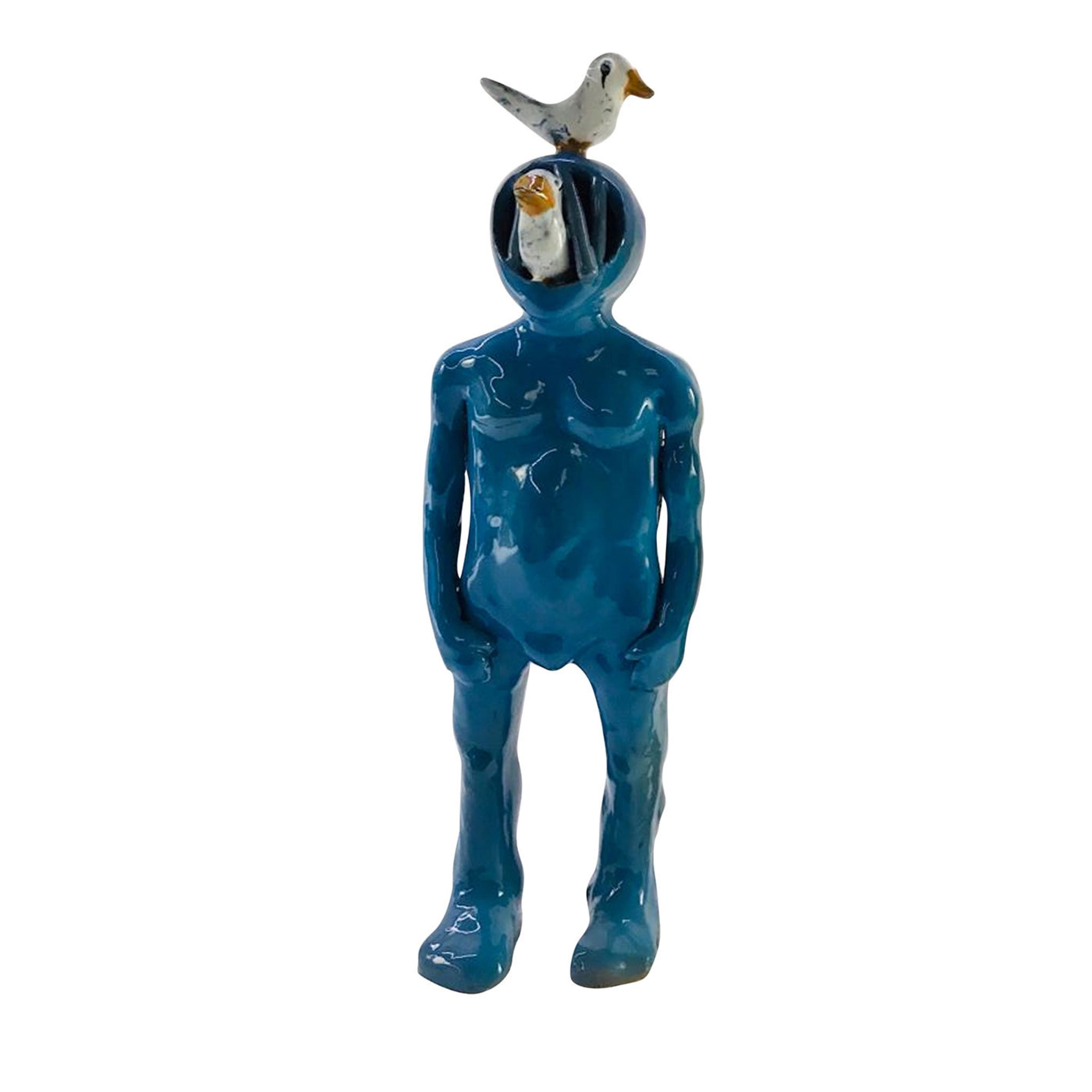 Sculpture de plongeur bleu - Vue principale