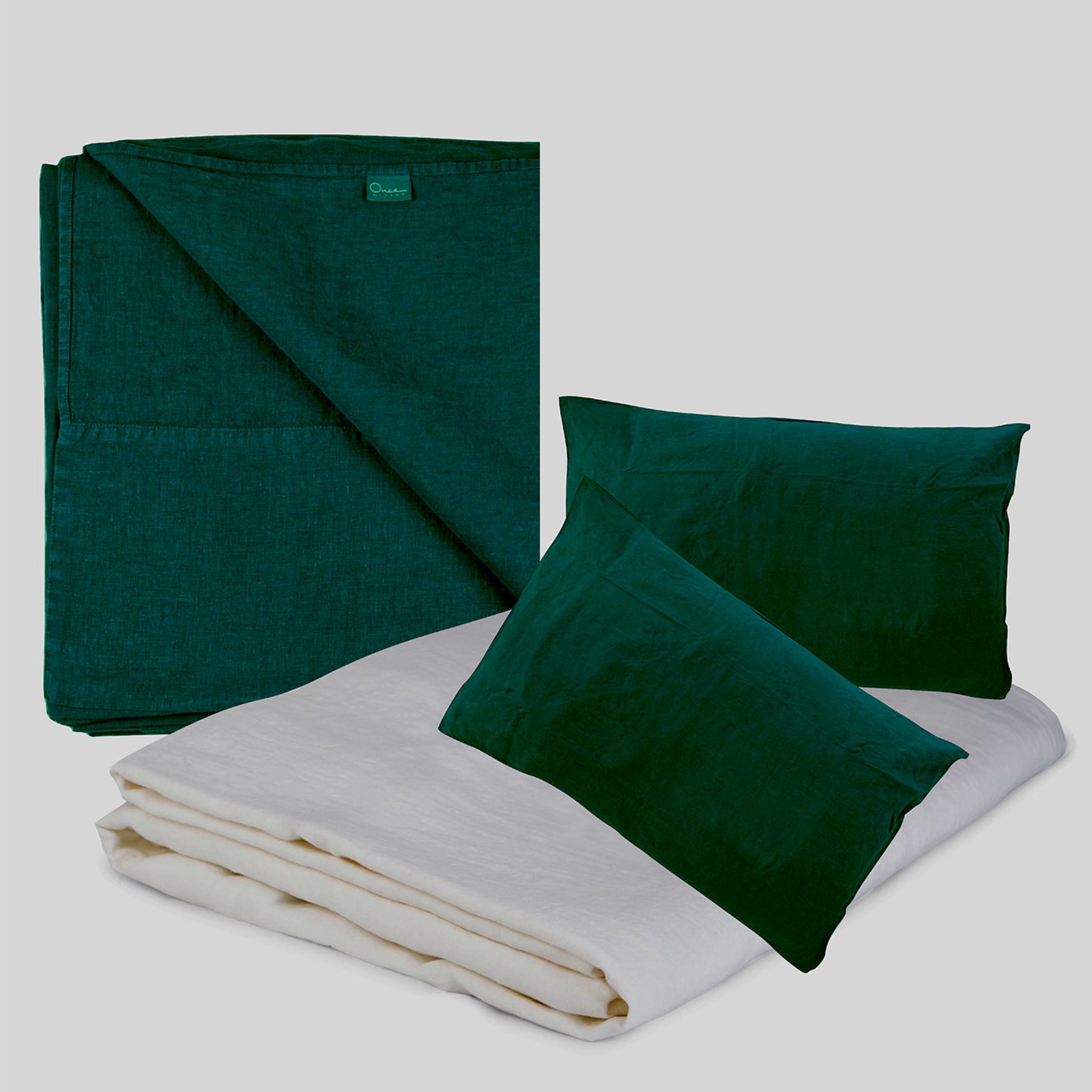 Summer Bed Forest-Green Linen Set - Alternative view 3