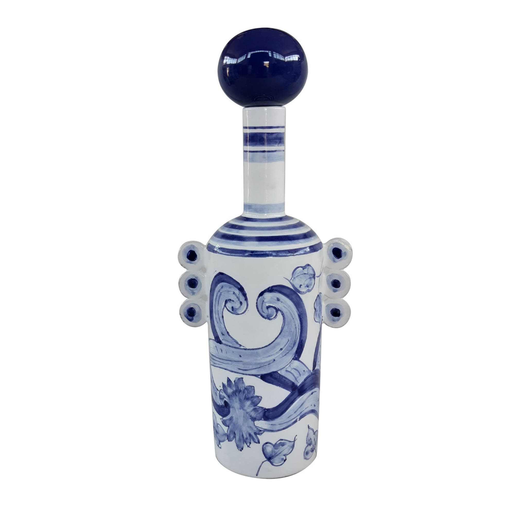 Wedding Bottle with Blue Stopper and Handles - Main view