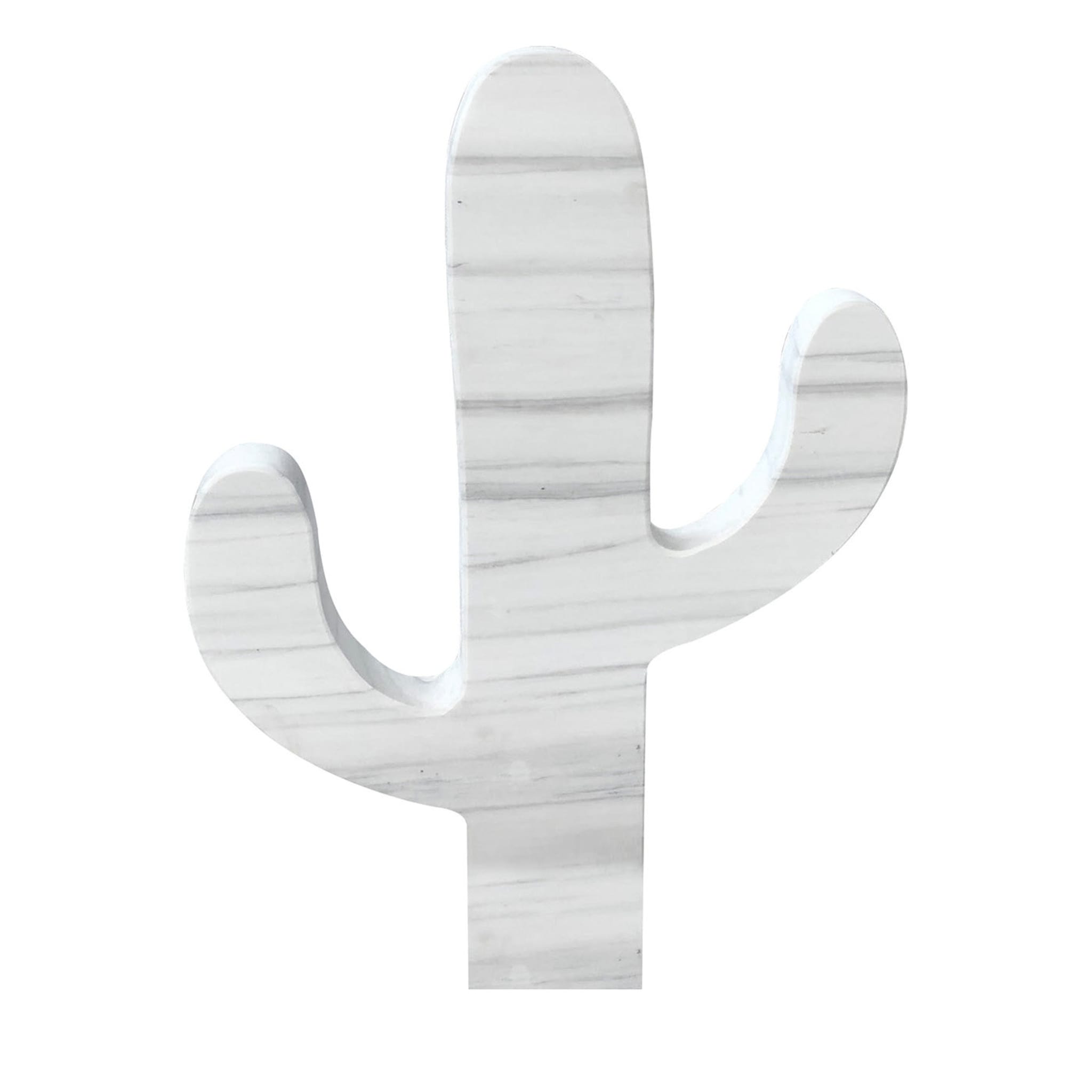Paonazzo Carrara Marble Cactus Sculpture by Eugenio Biselli - Main view