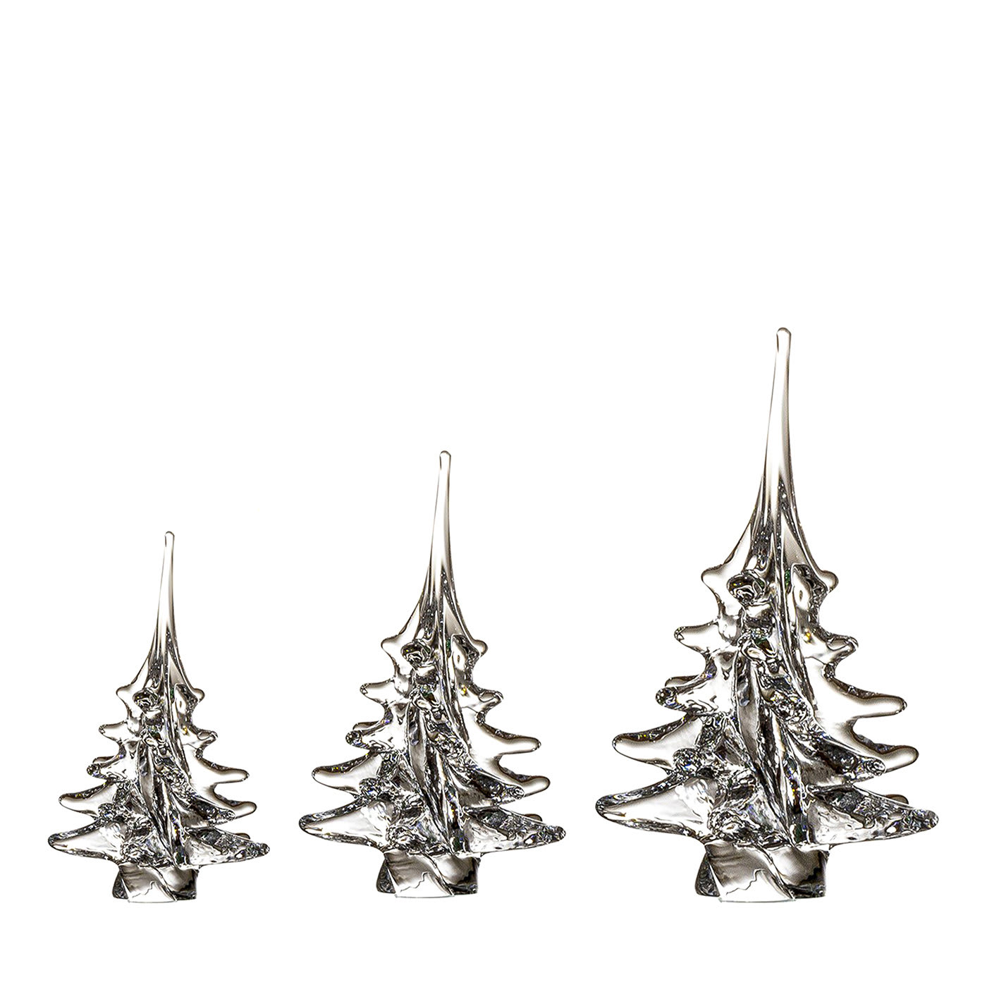 Set of 3 Clear Christmas Tree Ornaments by Marcolin - Cristalleria ColleVilca
