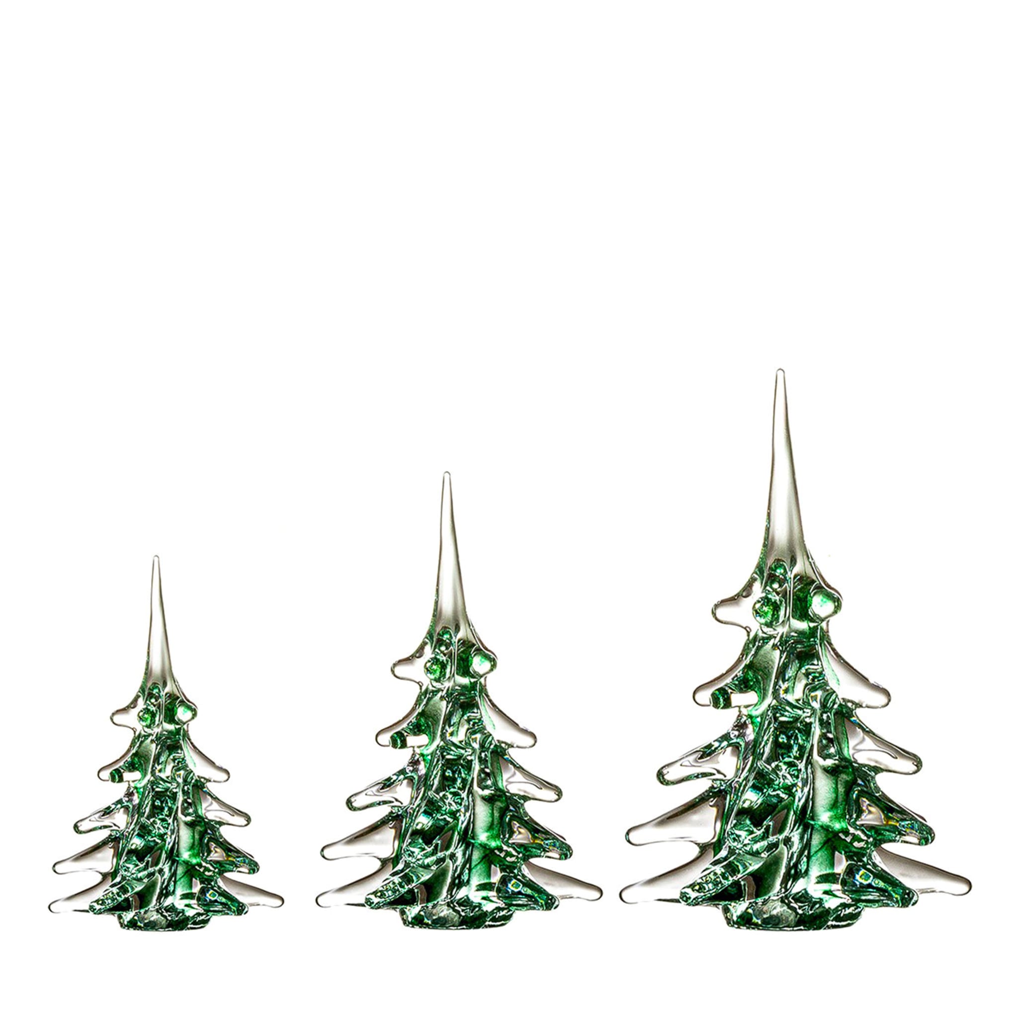 Set of 3 Green Christmas Tree Ornaments by Marcolin - Main view