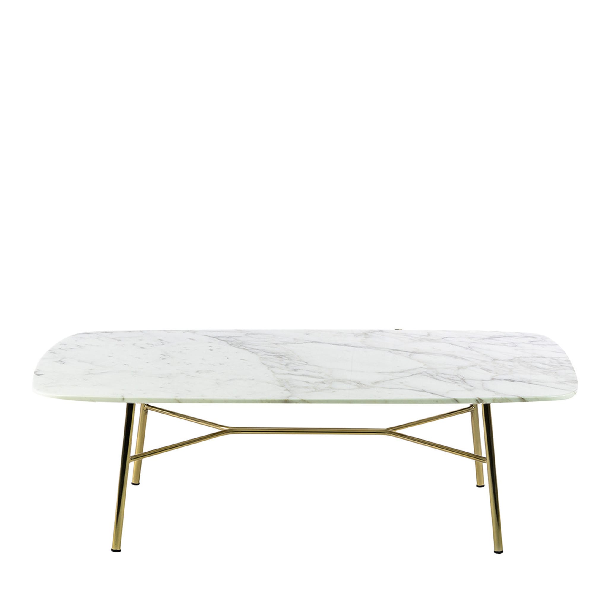 Yuki Rectangular Coffee Table with White Carrara Top # 1 by Ep Studio - Main view