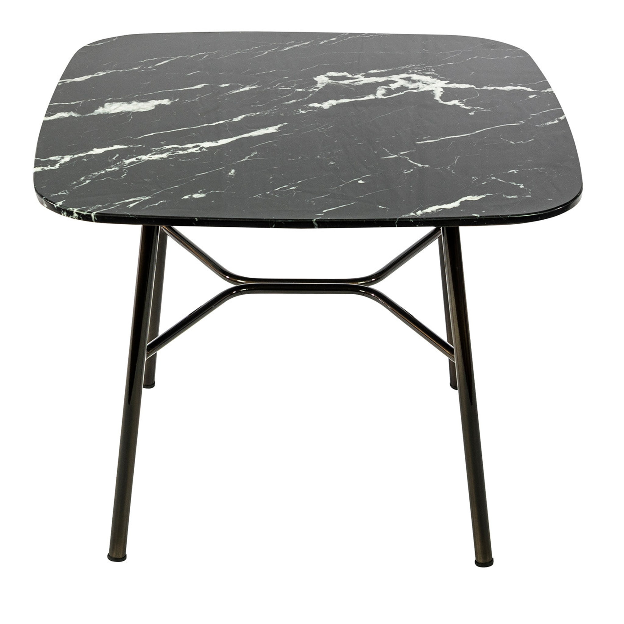 Table d'appoint carrée Yuki avec plateau en marquinia noir # 1 par Ep Studio - Vue principale