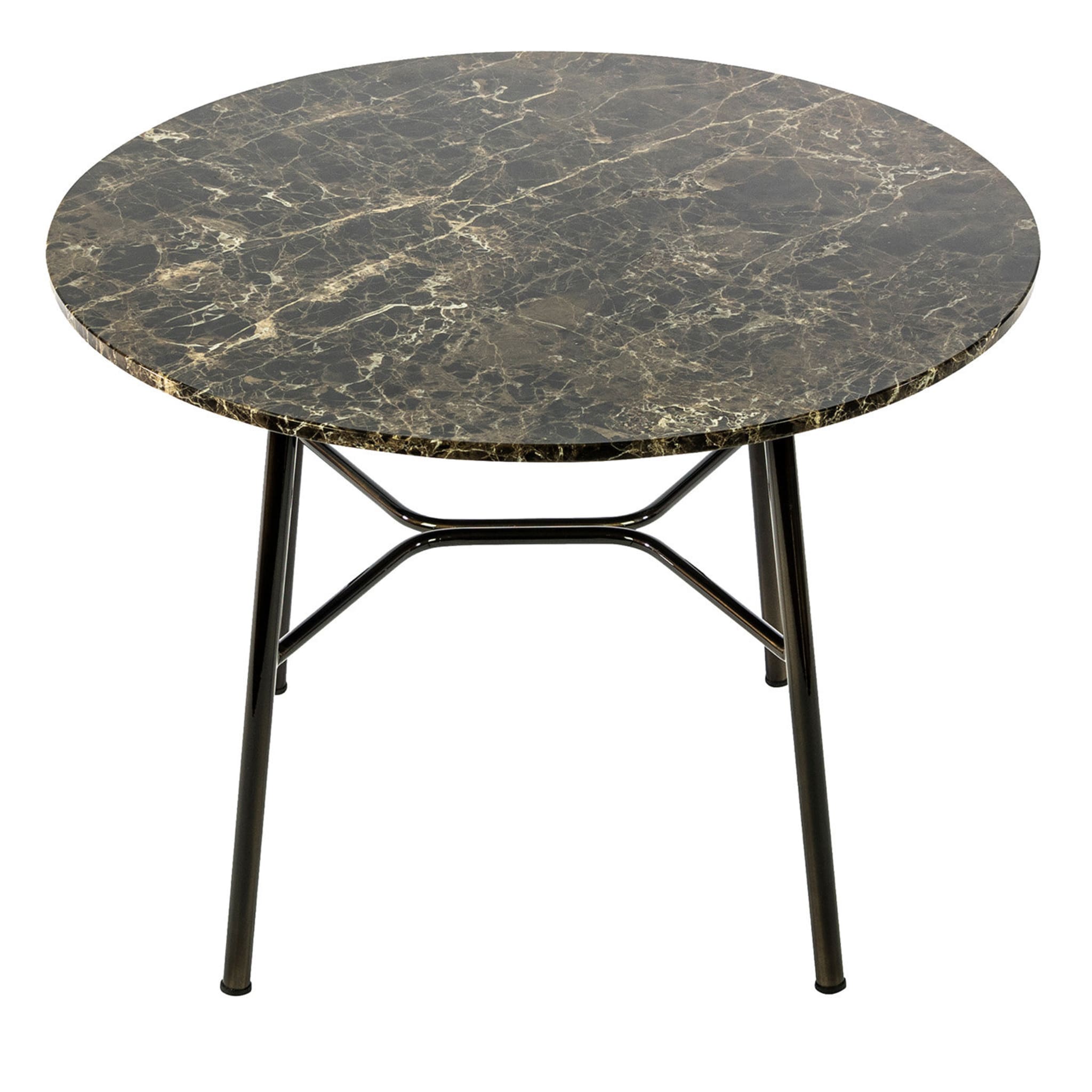 Yuki Round Side Table with Brown Emperador Top # 1 by Ep Studio - Main view