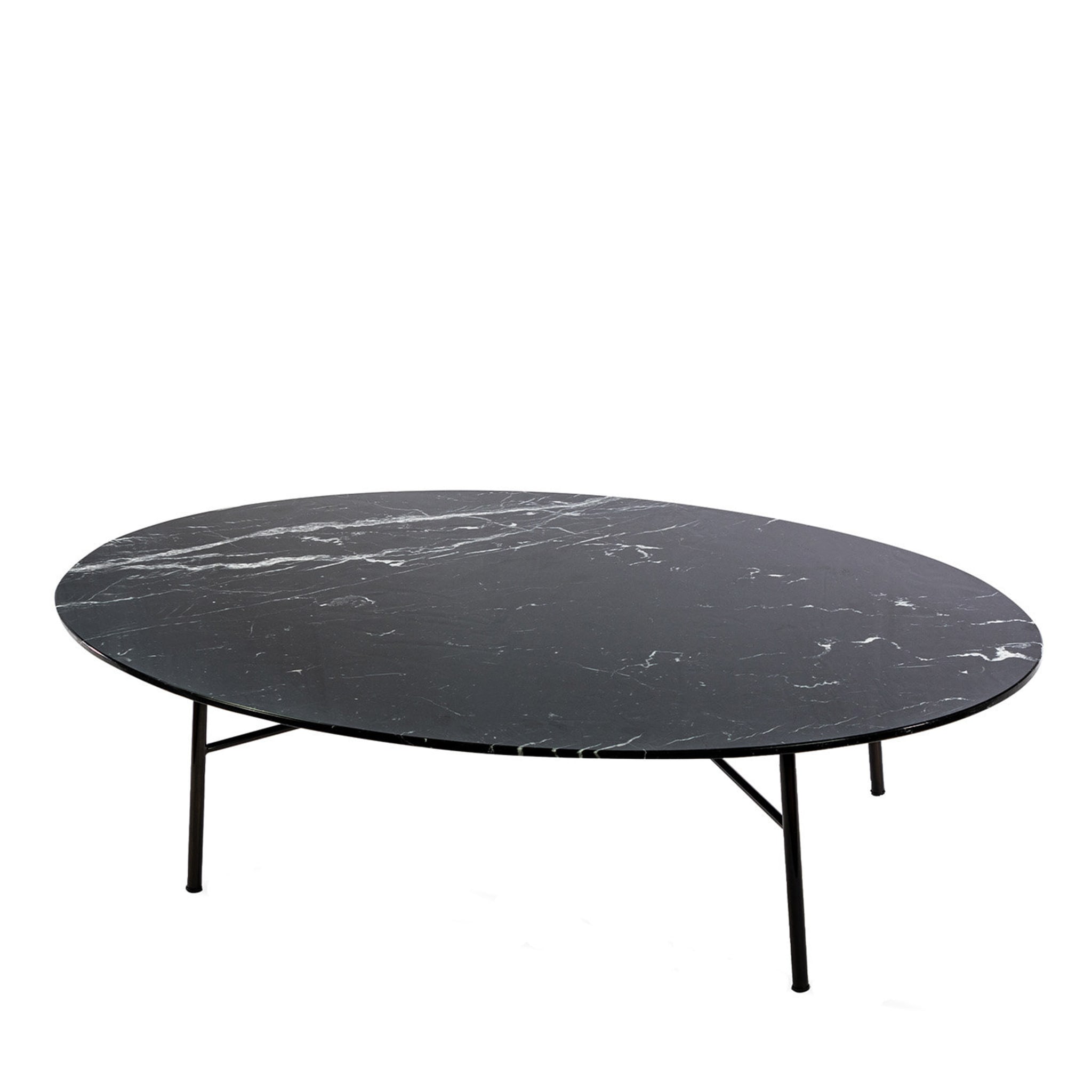 Table basse ovale Yuki avec plateau en marquinia noir # 1 par Ep Studio - Vue principale